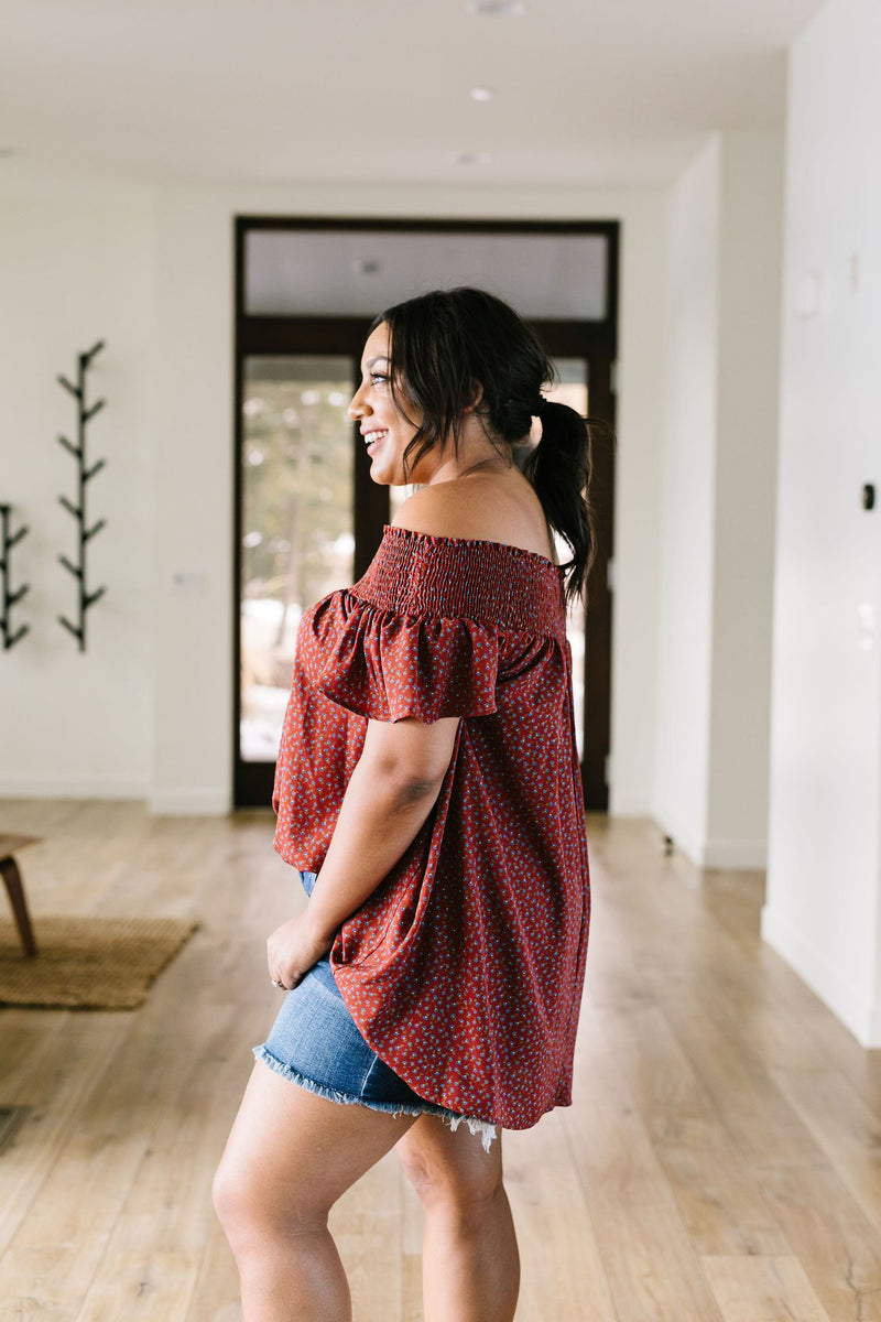 Shannon Shirred Off-Shoulder Blouse