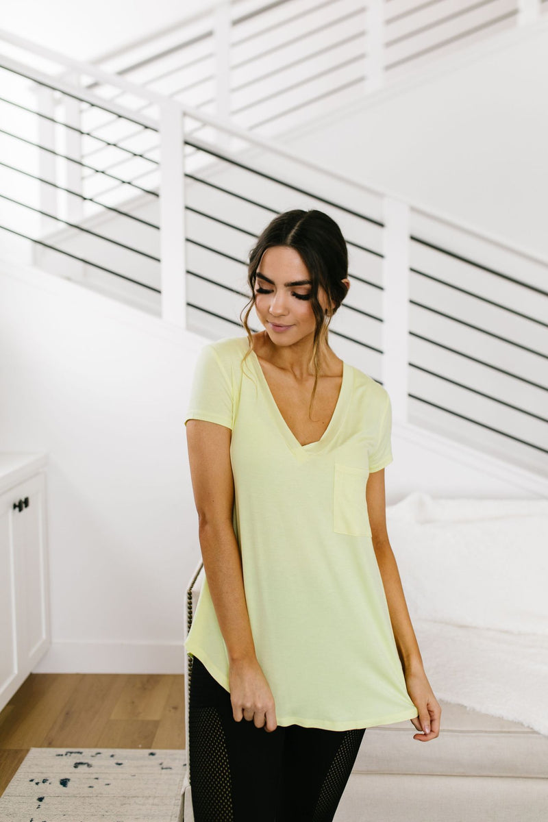 Everyday Yay V-Neck Tee In Citrus - 2/20/2020