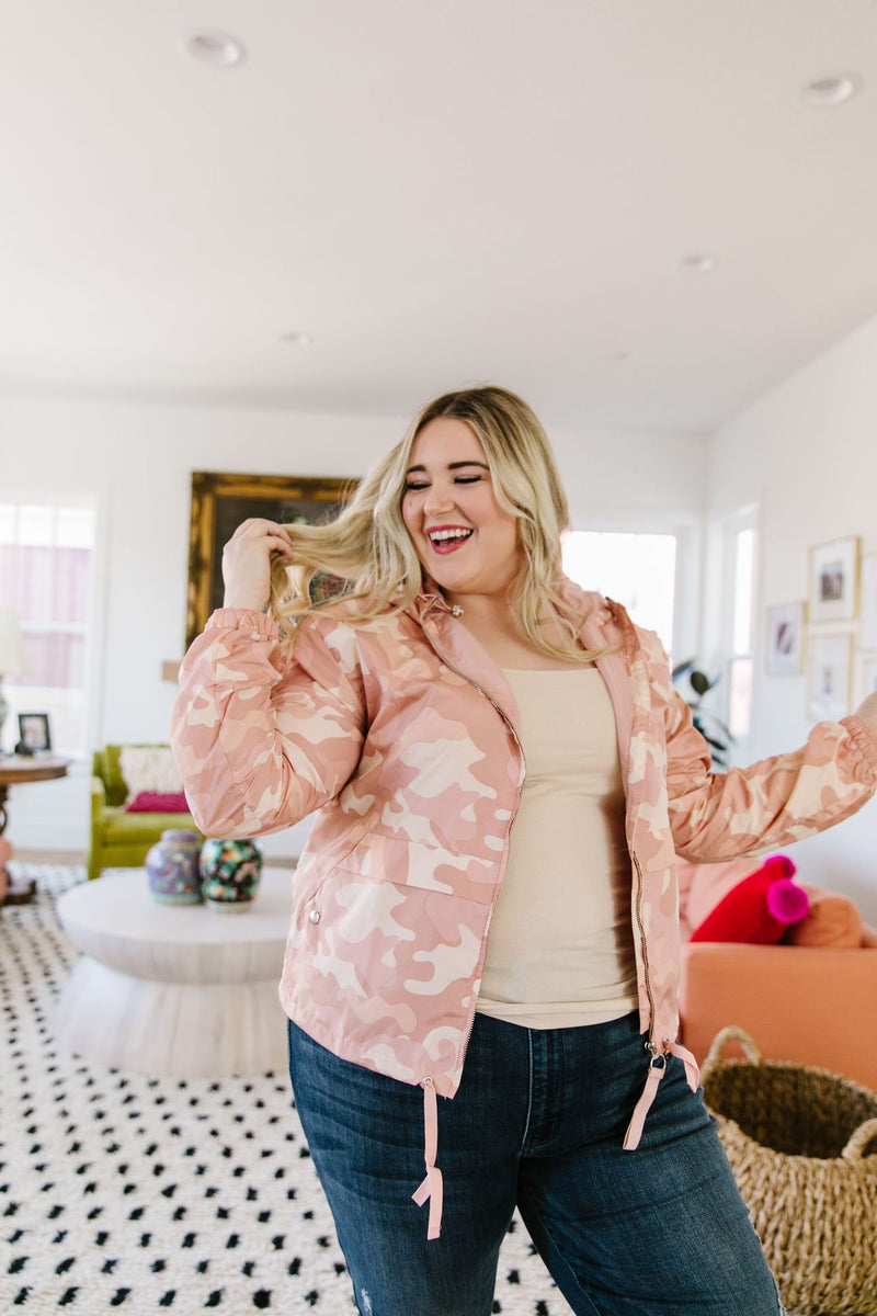 Pretty In Pink Camo Windbreaker