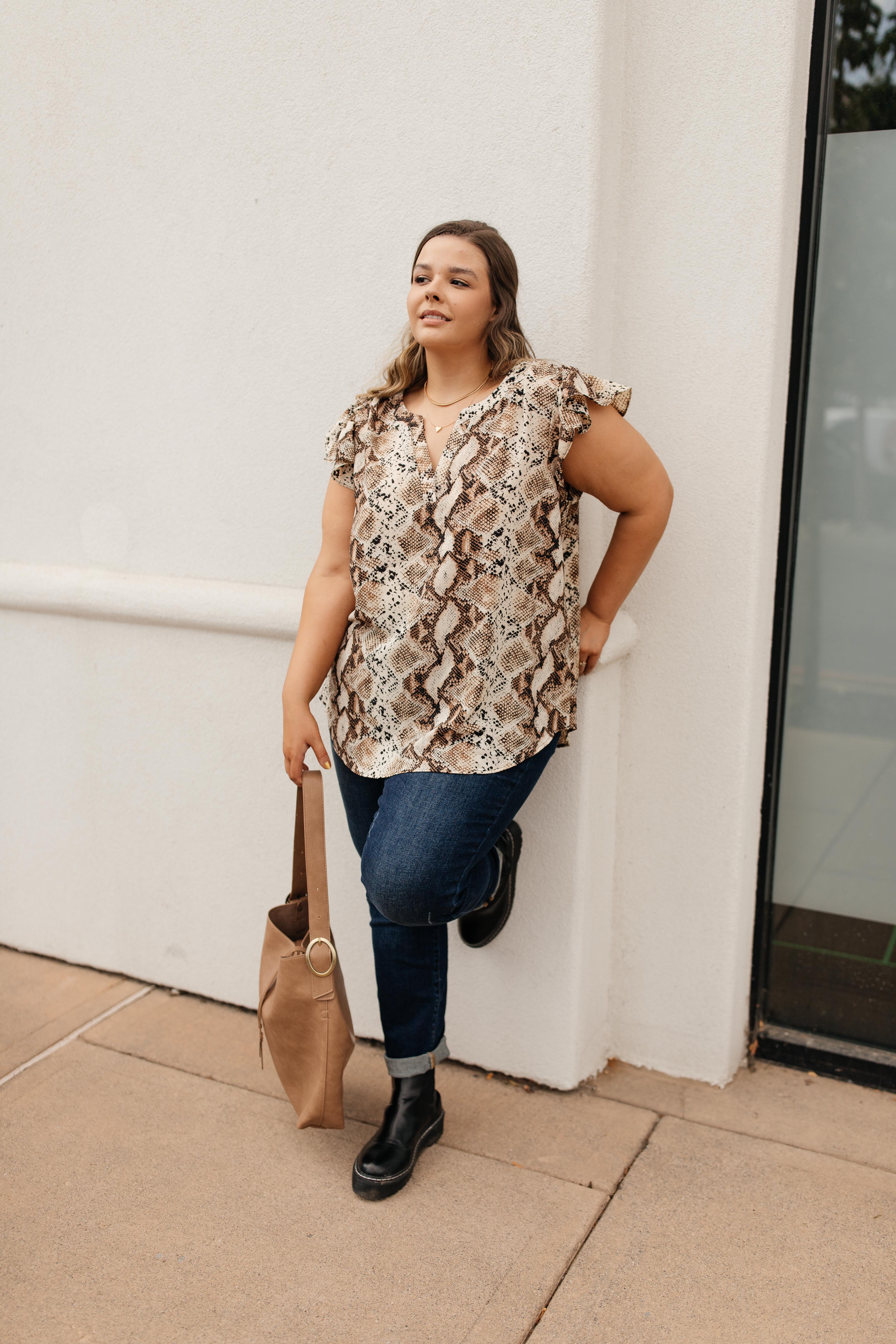 Take A Break Snakeskin Blouse