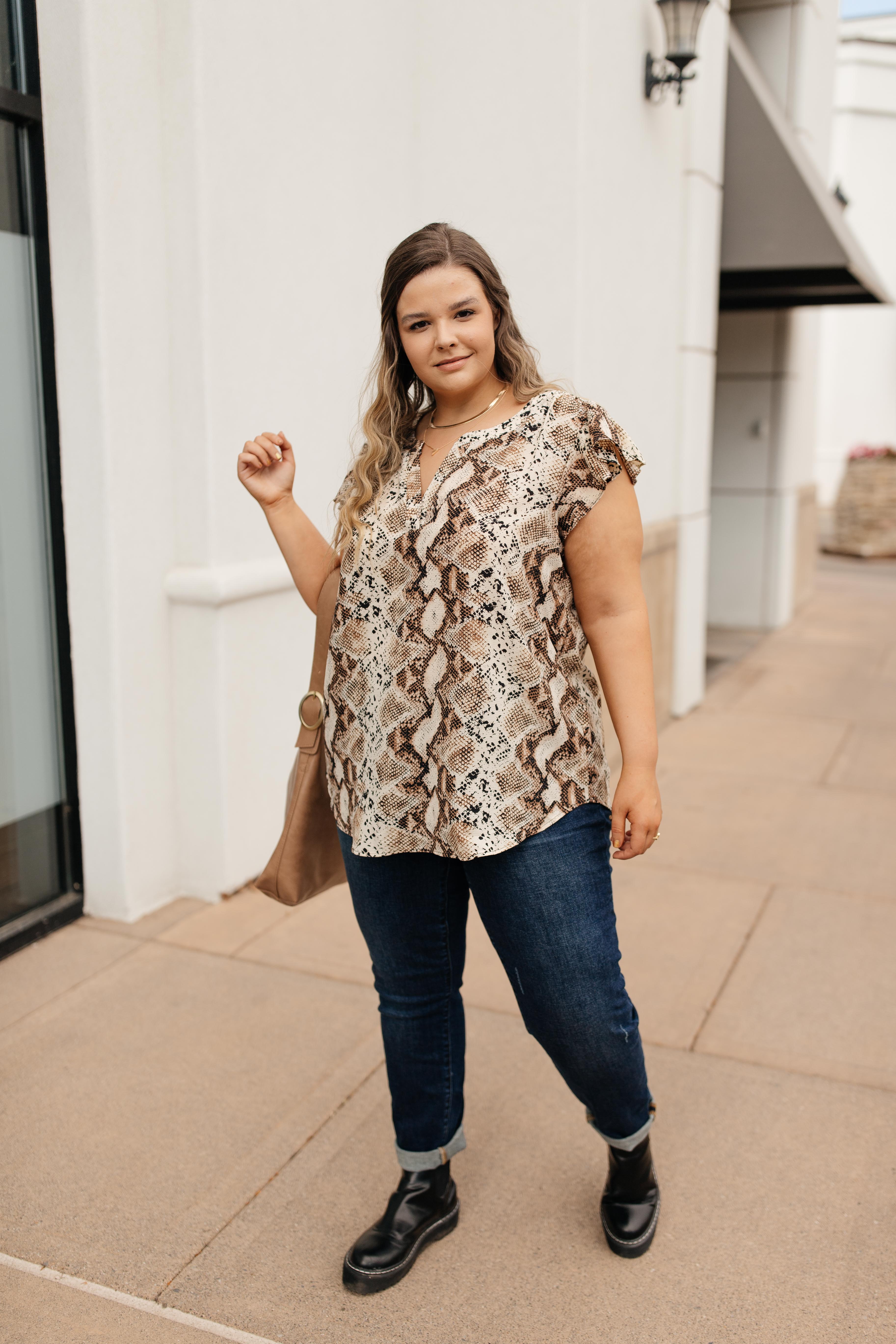 Take A Break Snakeskin Blouse