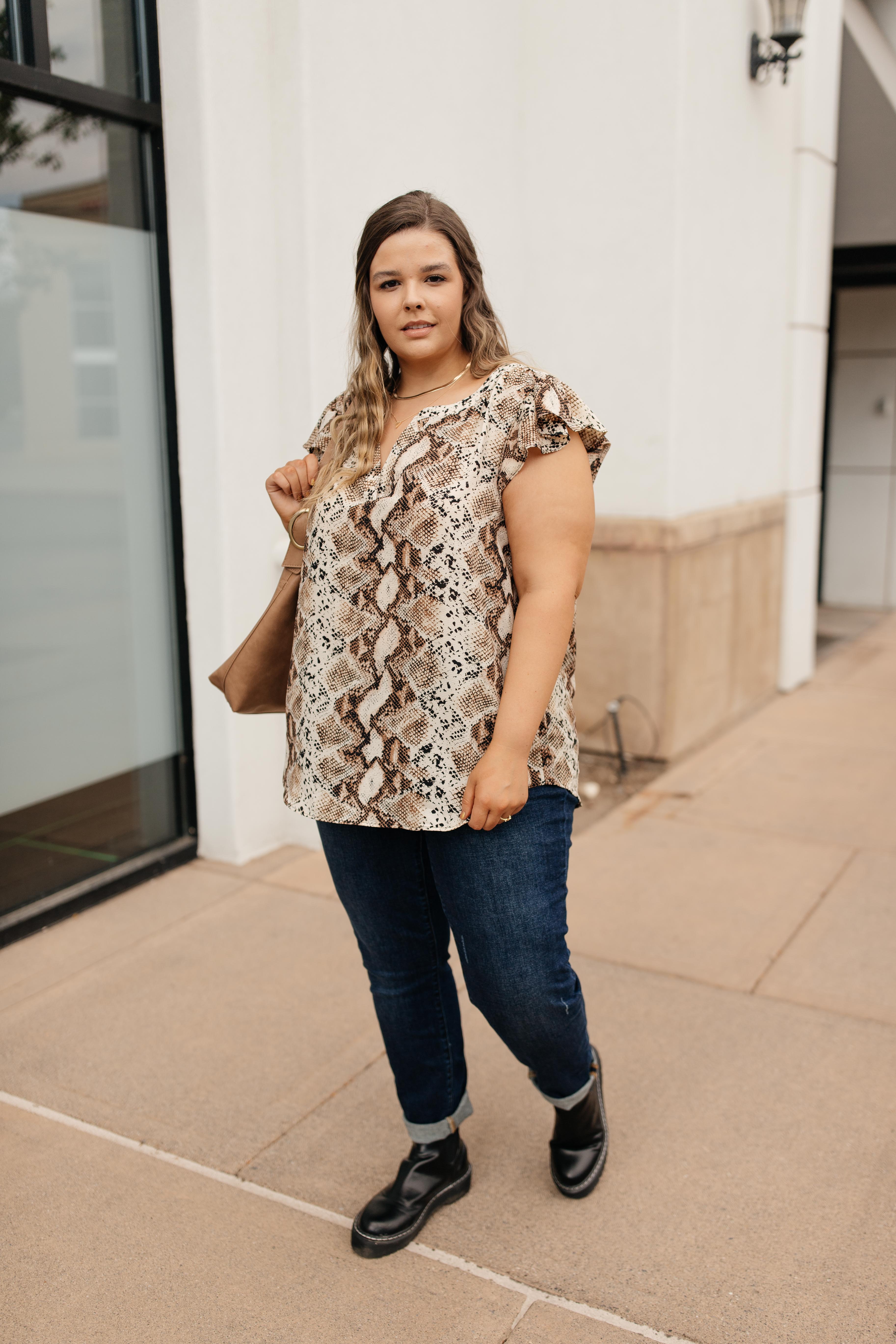 Take A Break Snakeskin Blouse