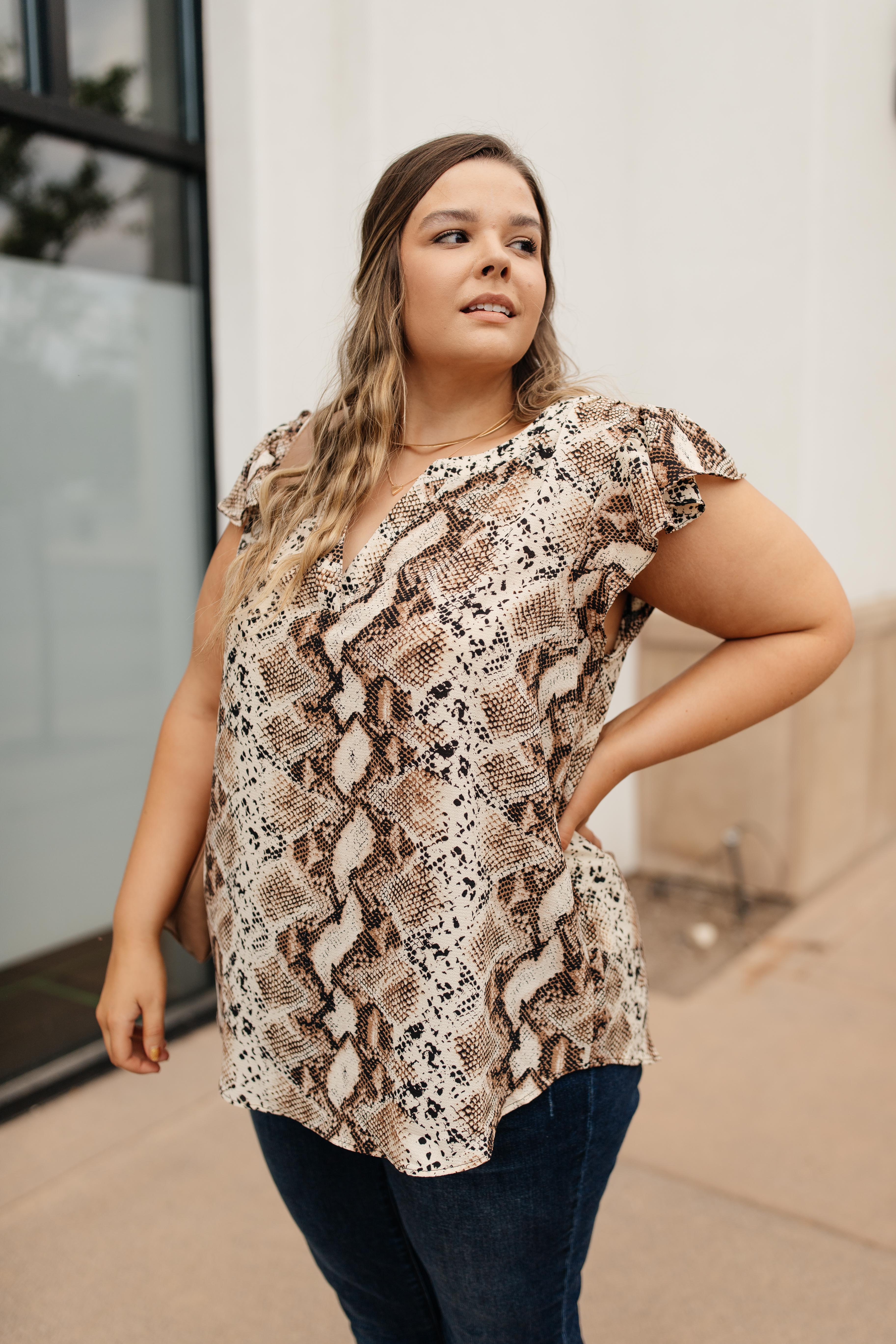 Take A Break Snakeskin Blouse