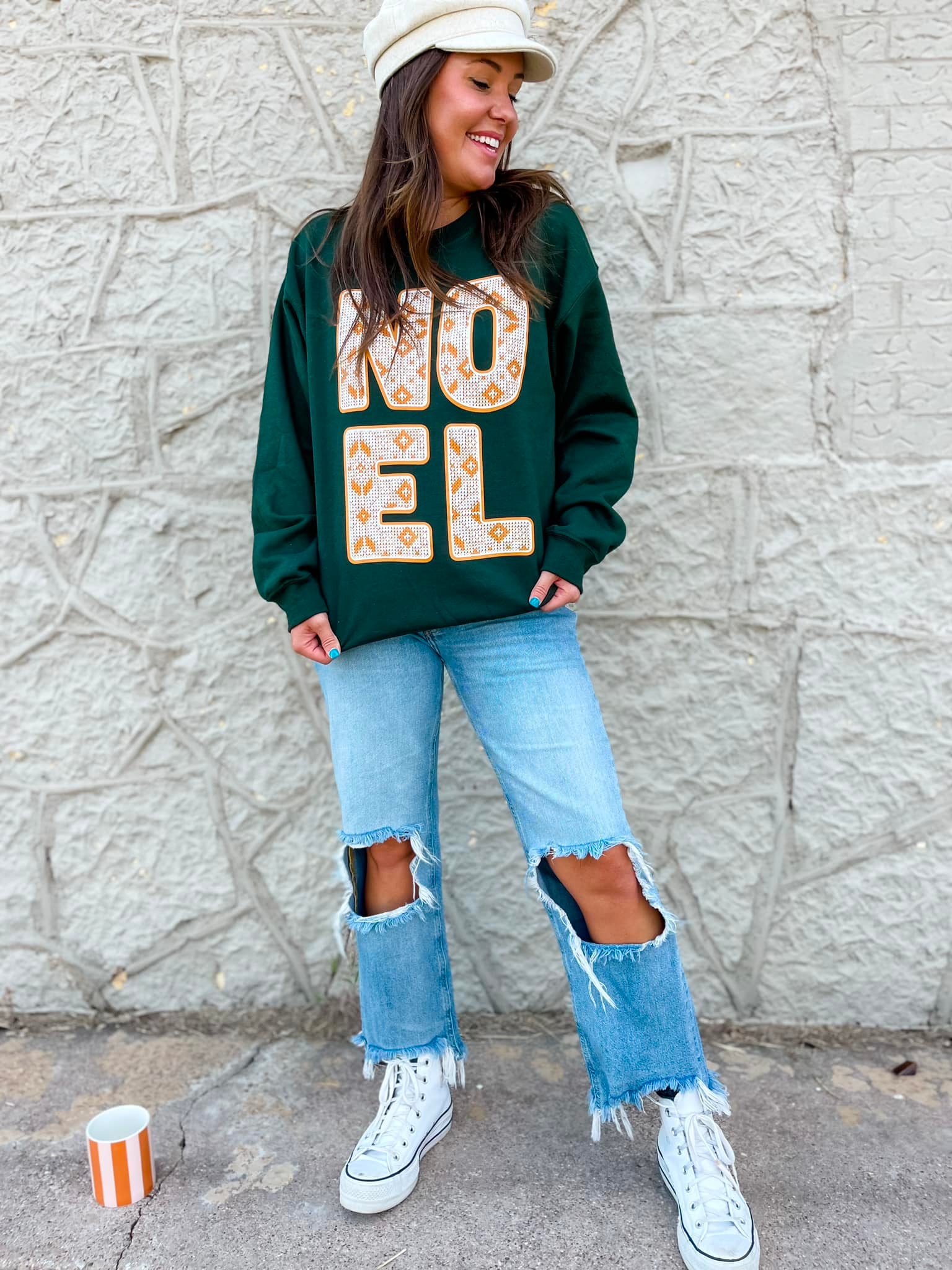 PREORDER: Noel Sweater Letters Sweatshirt in Forest