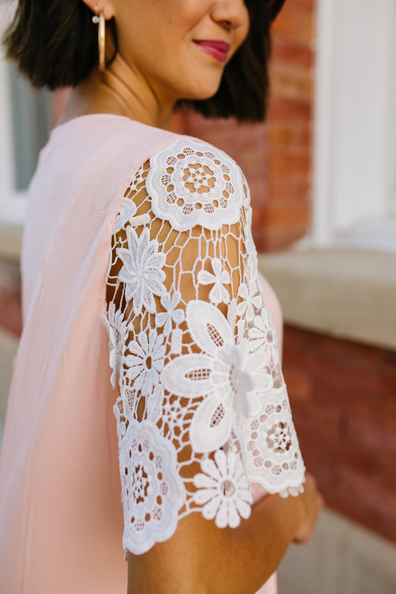 3D Lace Sleeved Top