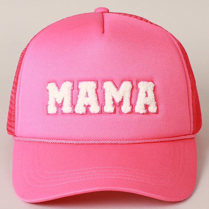 PREORDER: Mama Chenille Letter Patch Trucker Hat in Three Colors