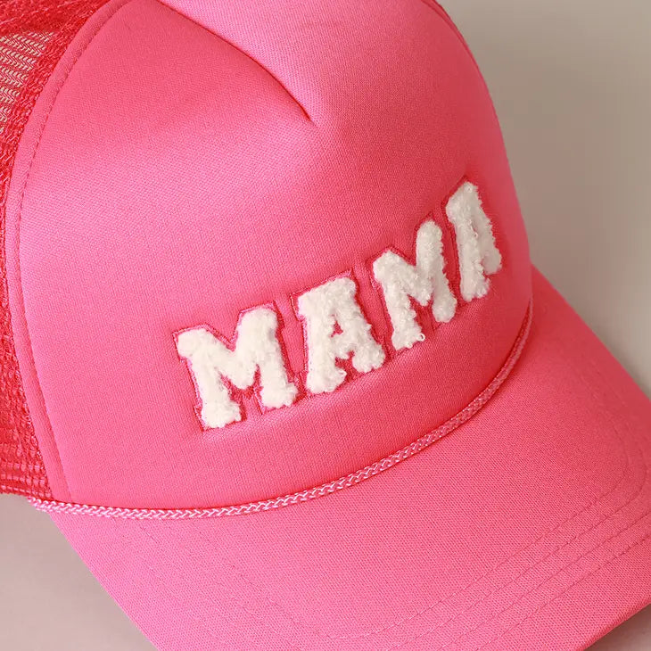 PREORDER: Mama Chenille Letter Patch Trucker Hat in Three Colors