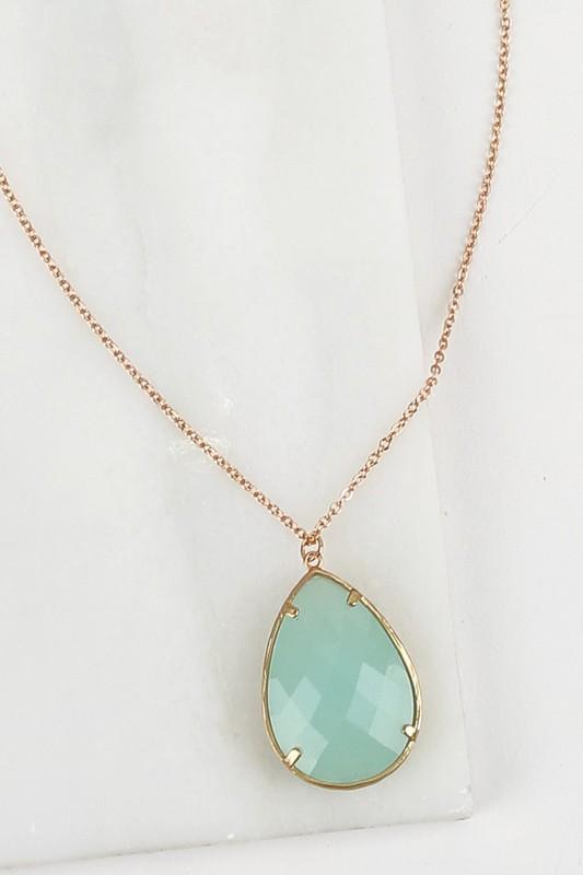 Light Mint Pendant Necklace - ALL SALES FINAL