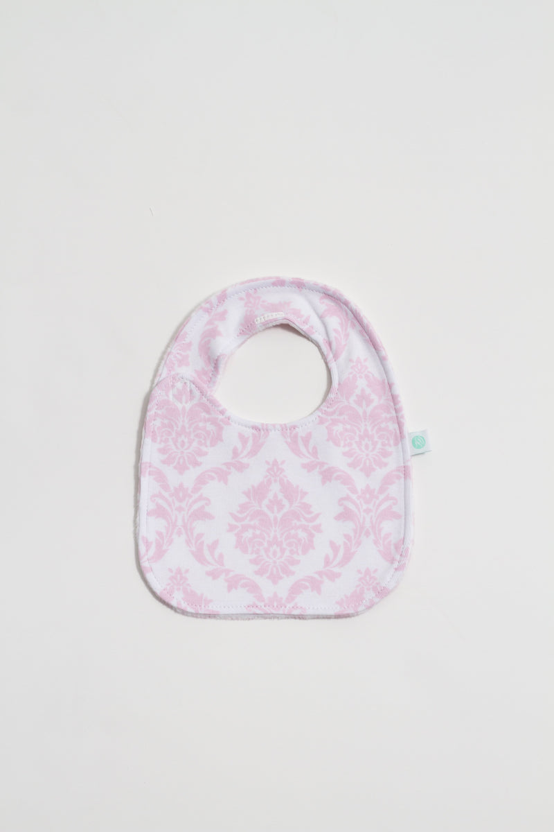Pearl Pink Damask Reversible Bib