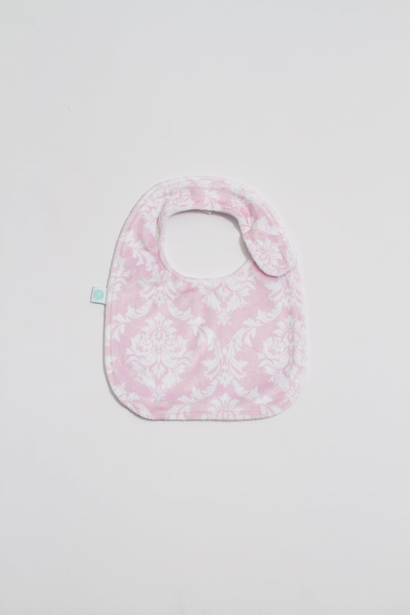 Pearl Pink Damask Reversible Bib