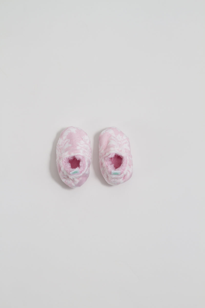 Pearl Pink Damask Booties