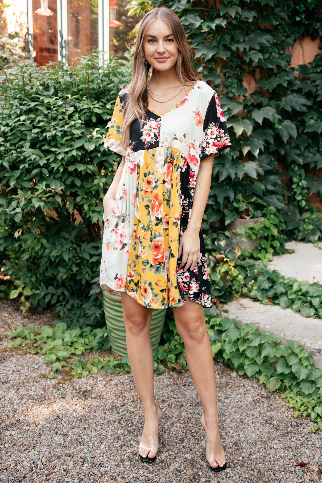 Color Block Blooms Dress