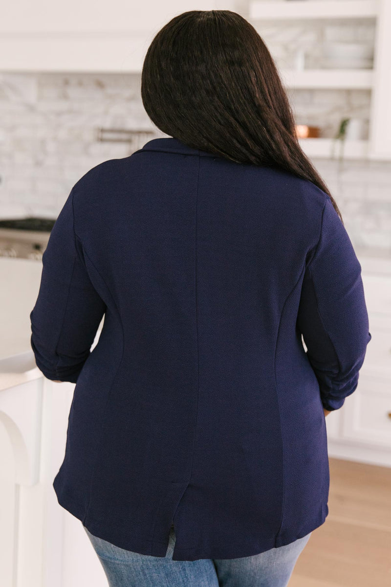 Acting Like A Lady Blazer in Navy