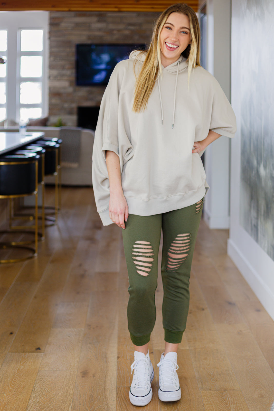 Adore You Oversized Hoodie in Tan
