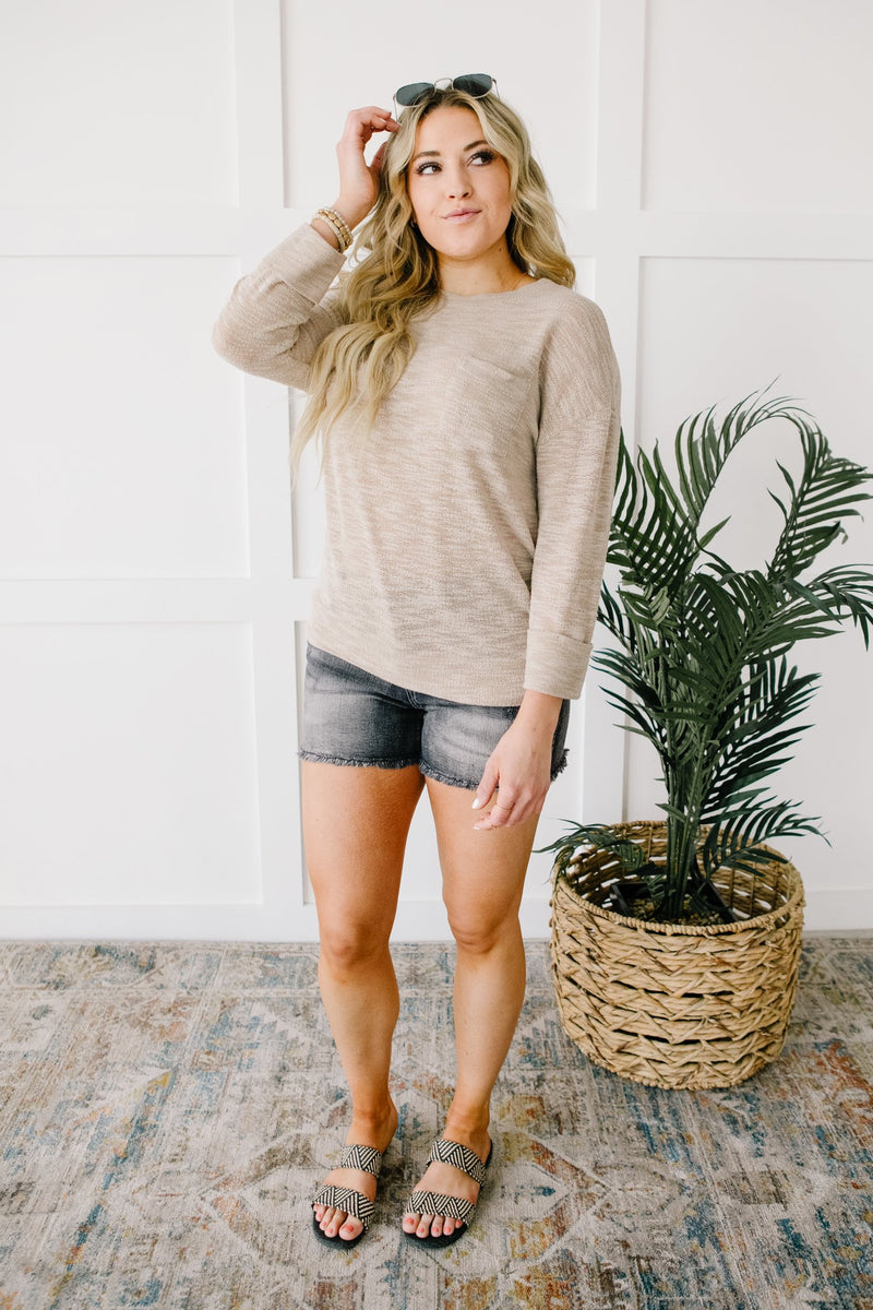 All Over It Top In Taupe