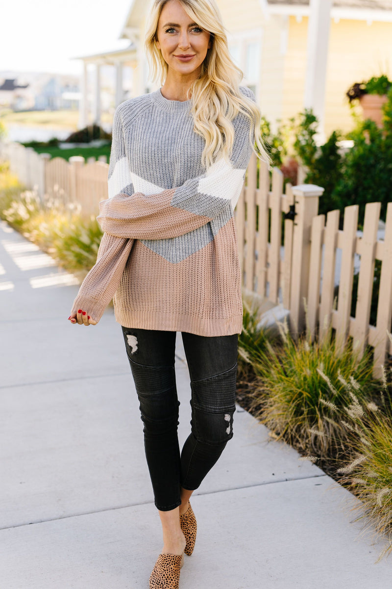 Autumn Vibes Chevron Sweater