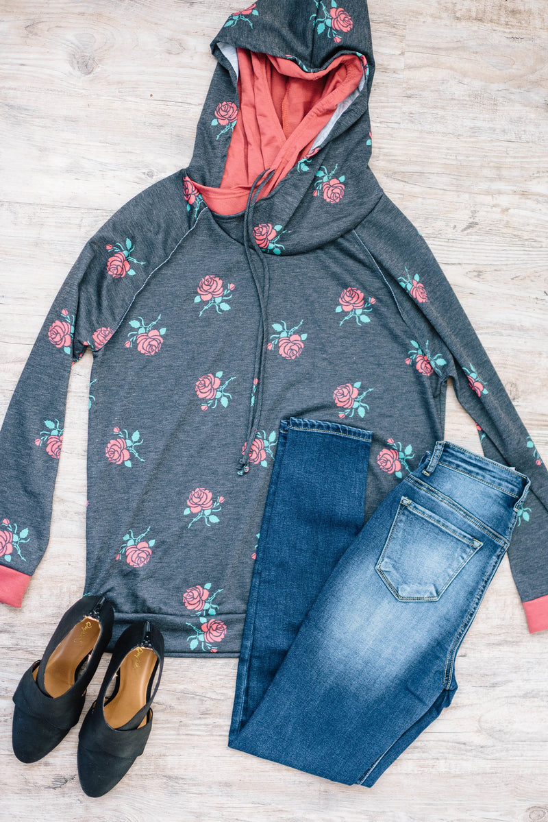 Coral Roses Hoodie