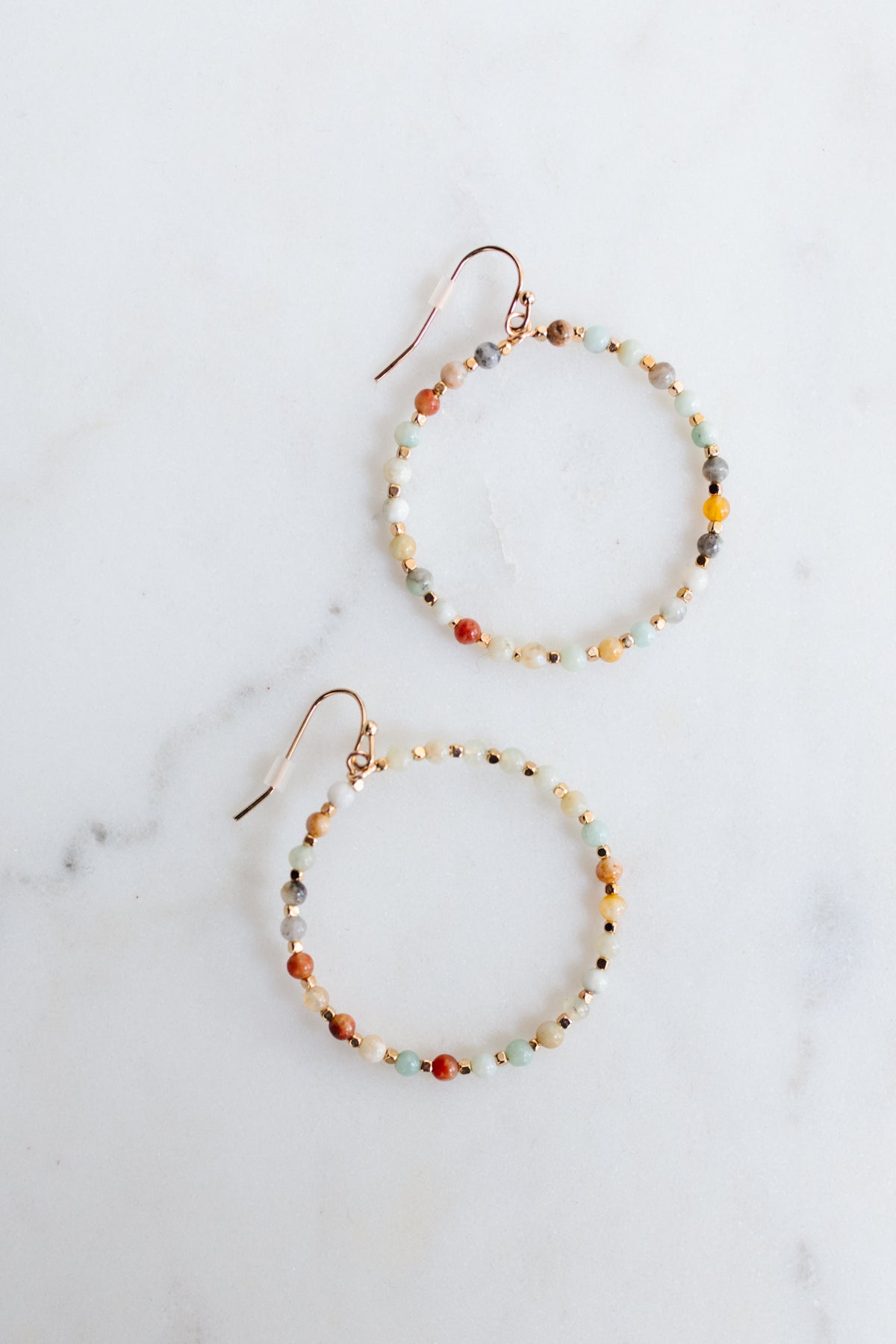 Beaded Rainbow Hoops