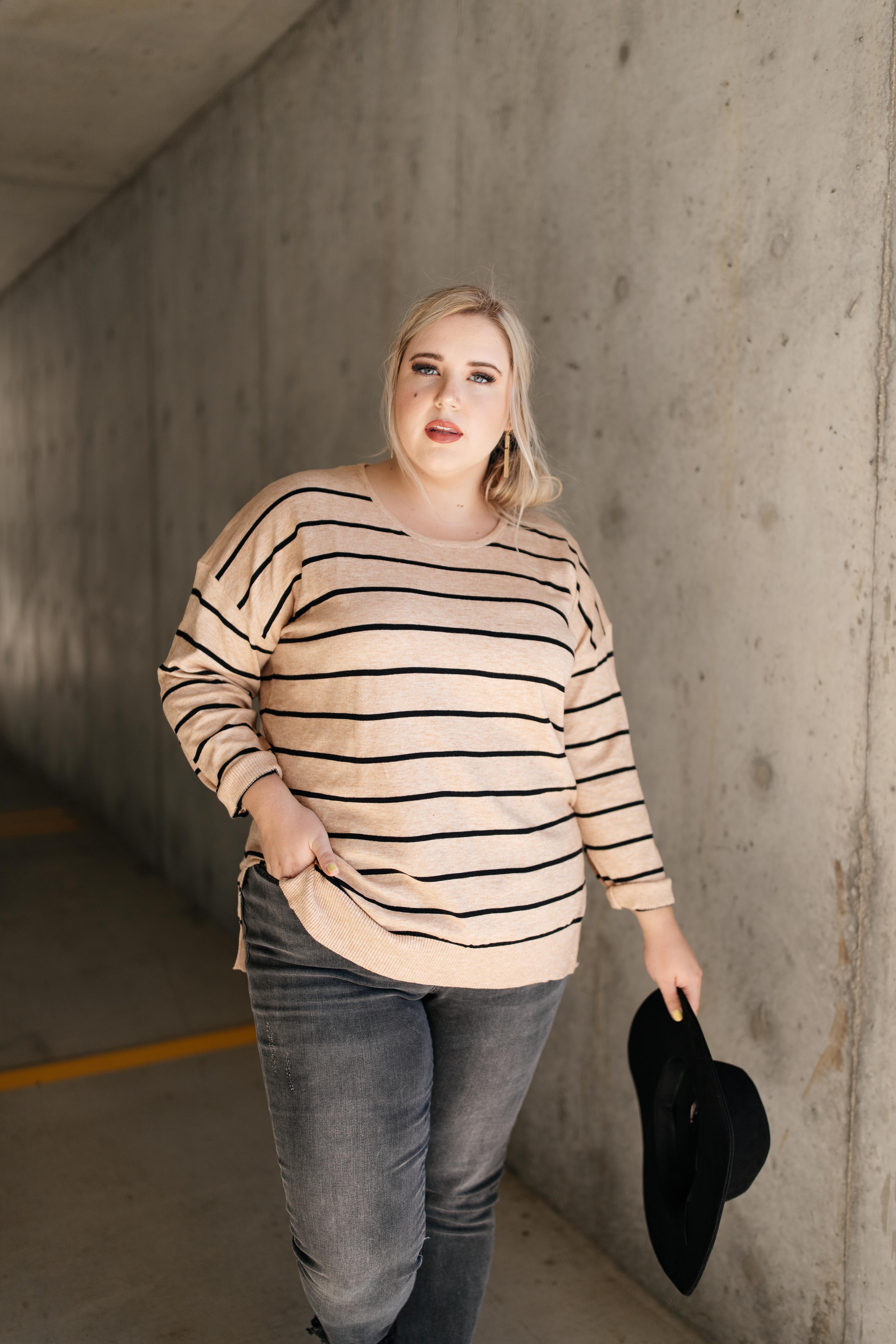 Brand New Attitude Striped Sweater Top