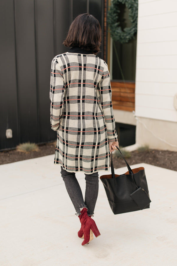 Business Casual Cardigan in Plaid
