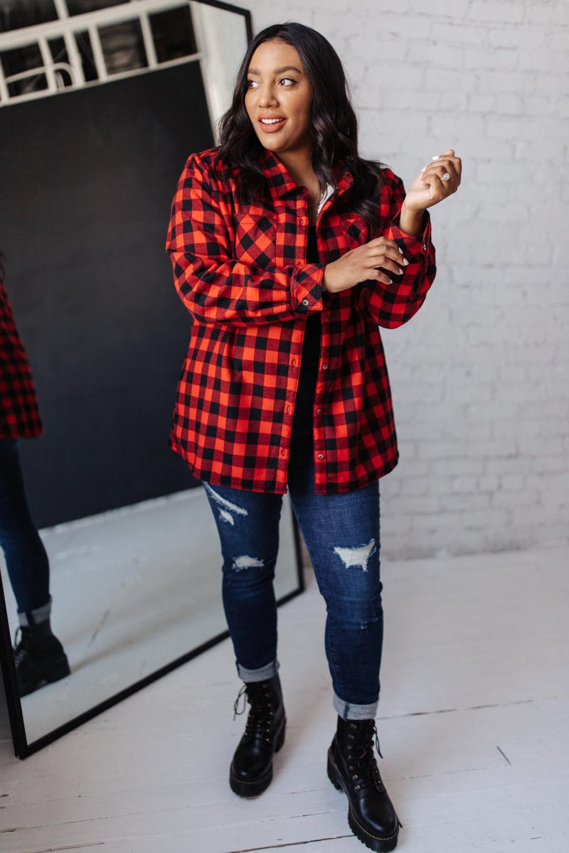 Campfire Buffalo Plaid Jacket in Black/Red