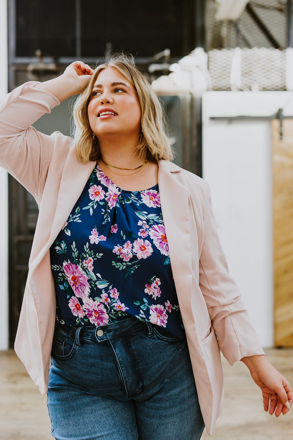 Crowd Charmer Floral Cap Sleeve Blouse