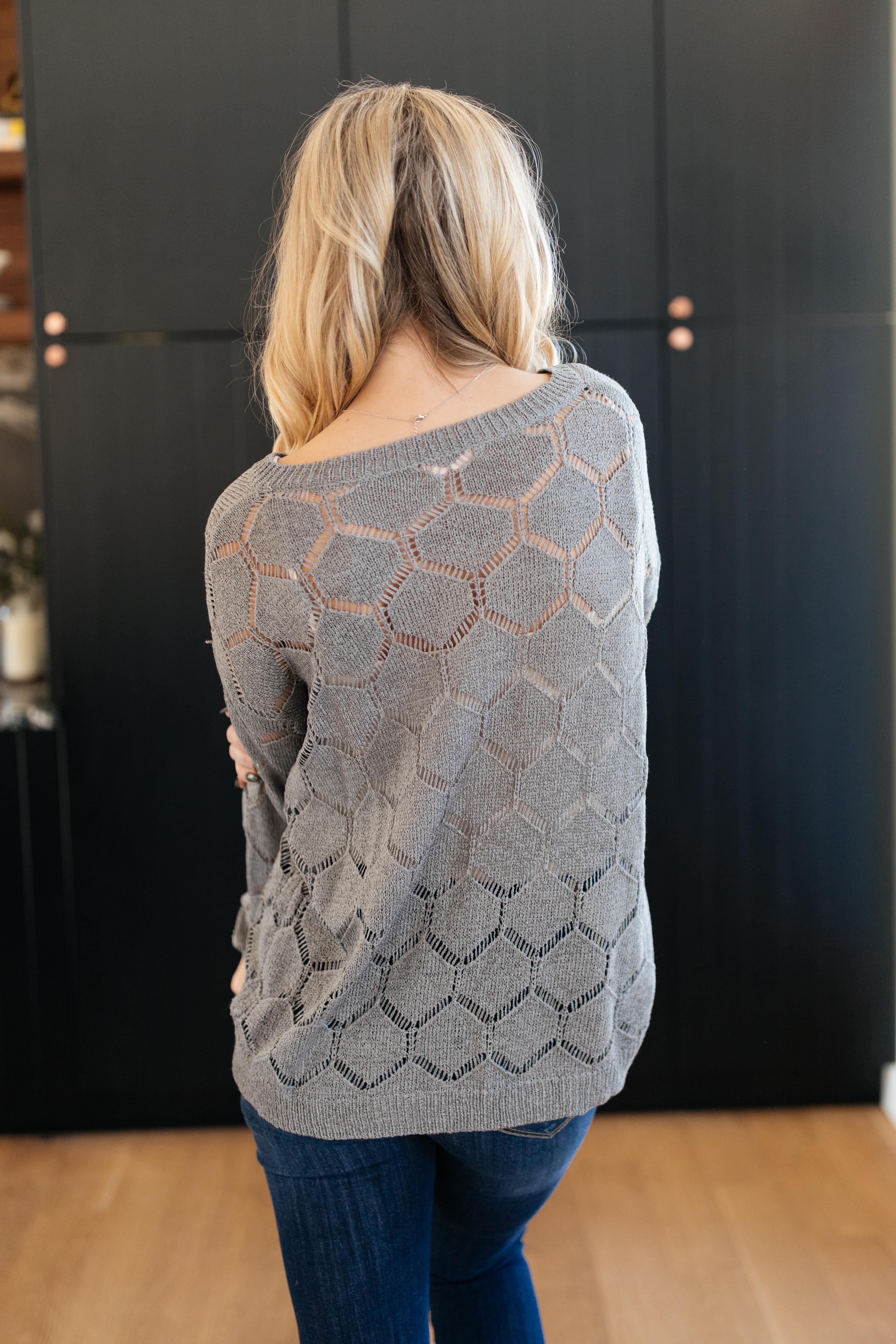 Eden Sheer Top in Gray