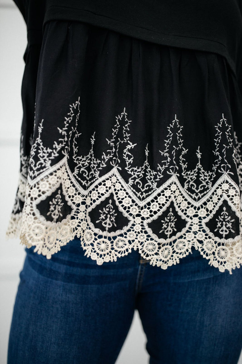 Dreaming of Lace Top In Black