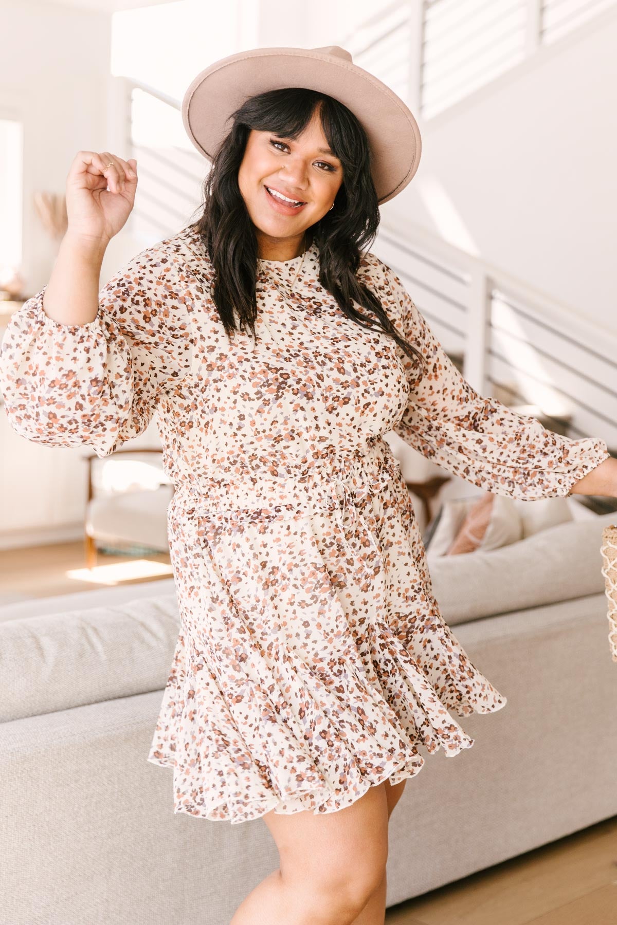 Fancy Me Floral Dress in Ivory