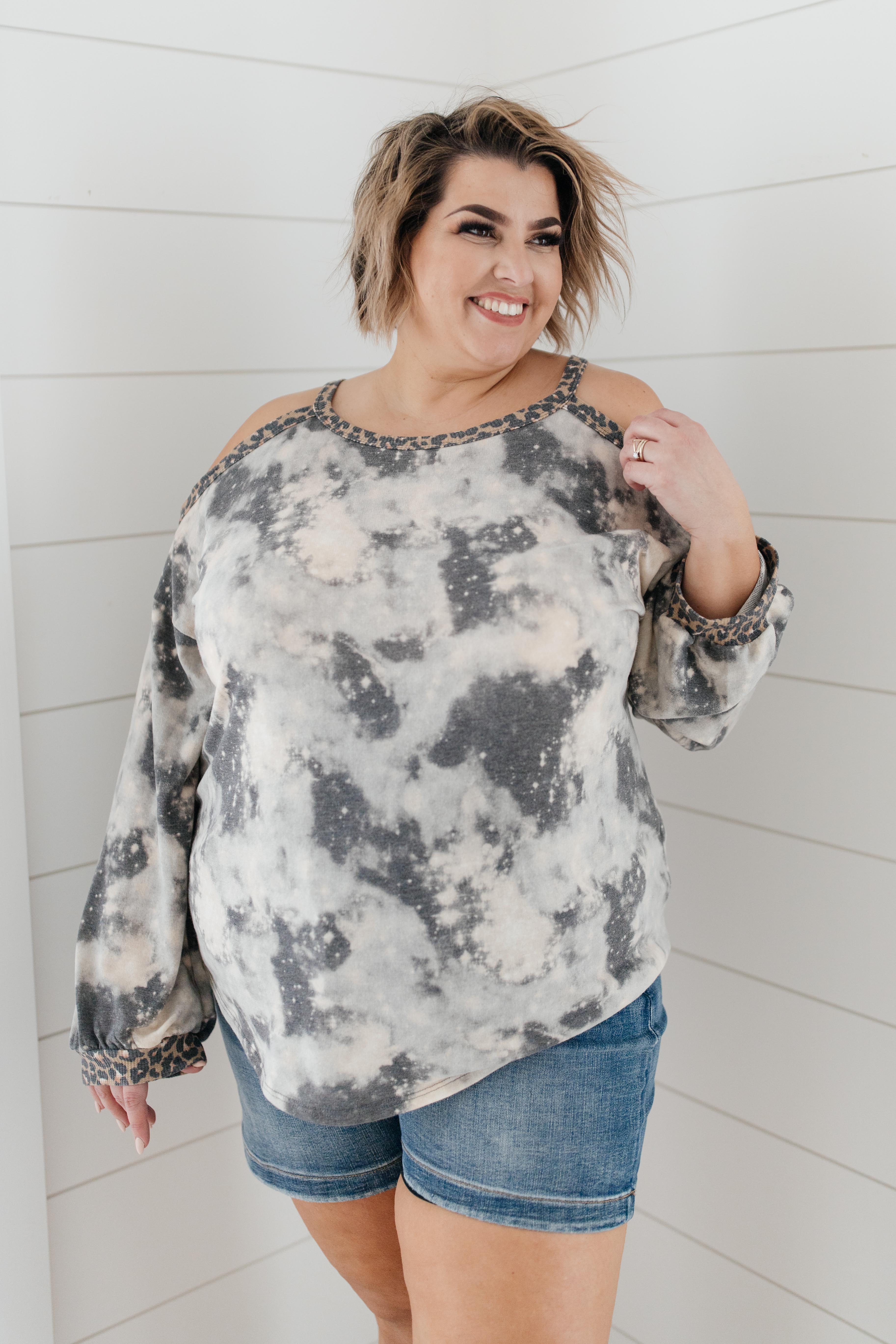 First Of The Season Tie Dye Top in Grey