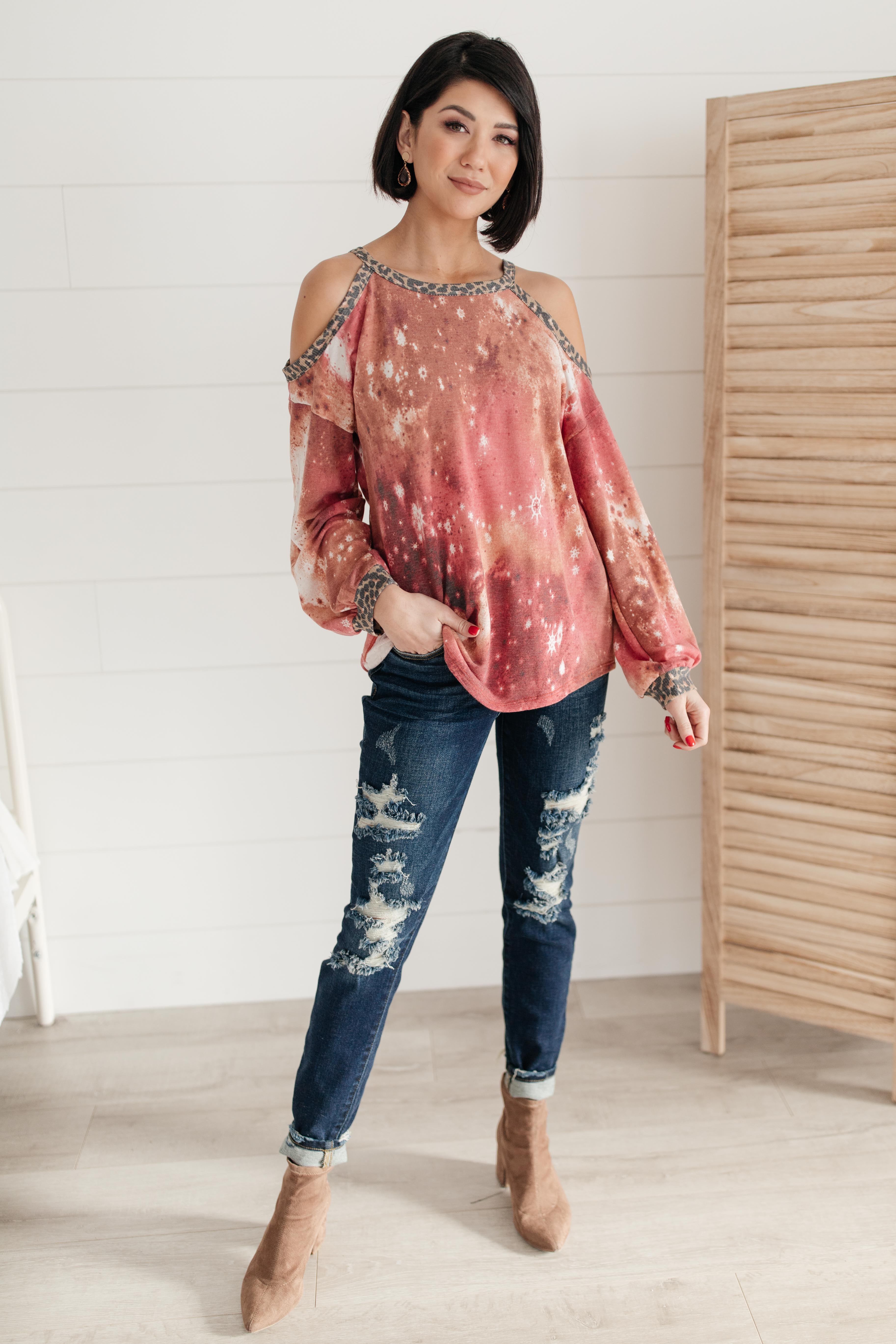 First Of The Season Tie Dye Top in Mauve