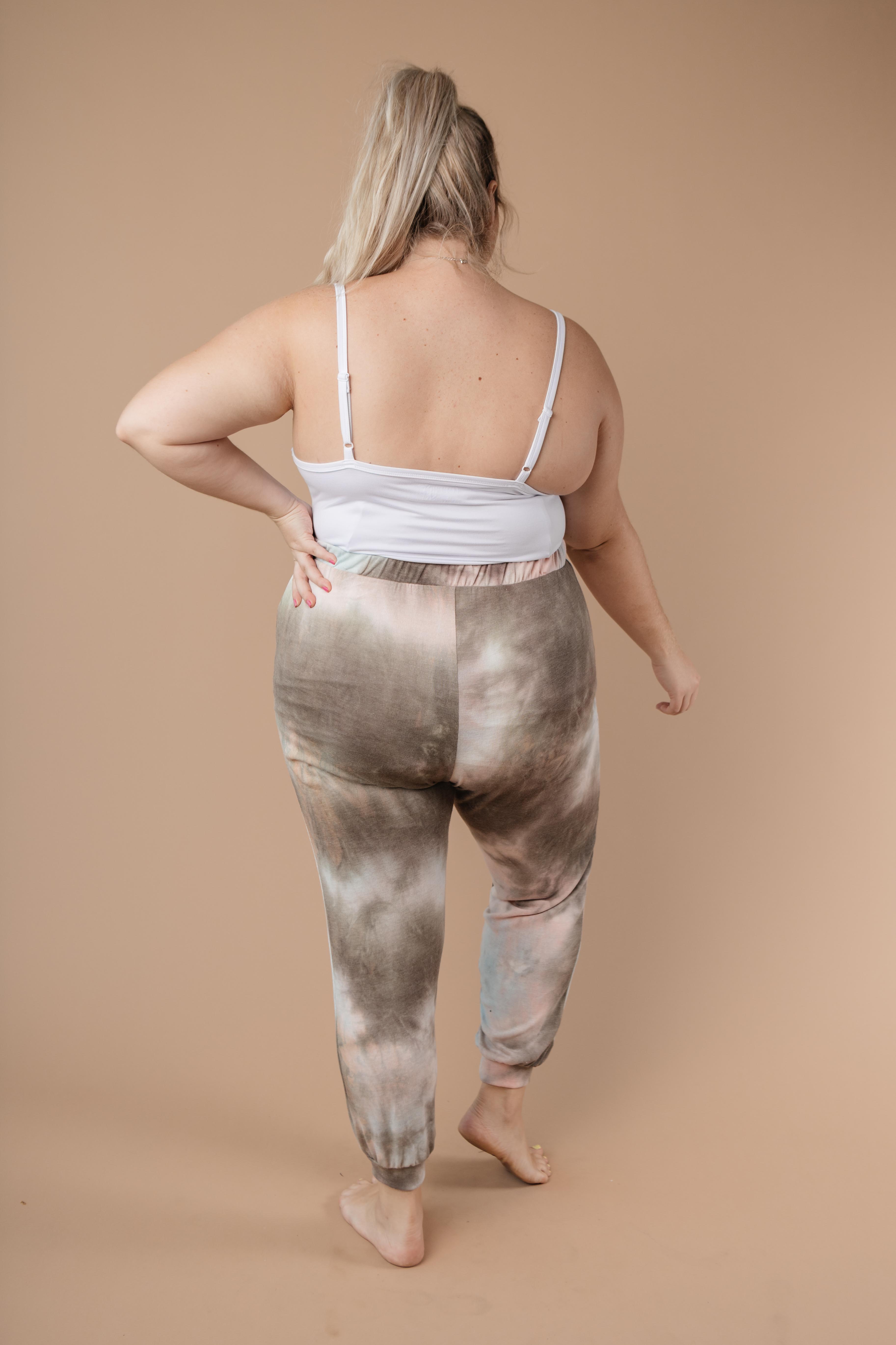 Forgotten Dreams Tie Dye Joggers In Taupe