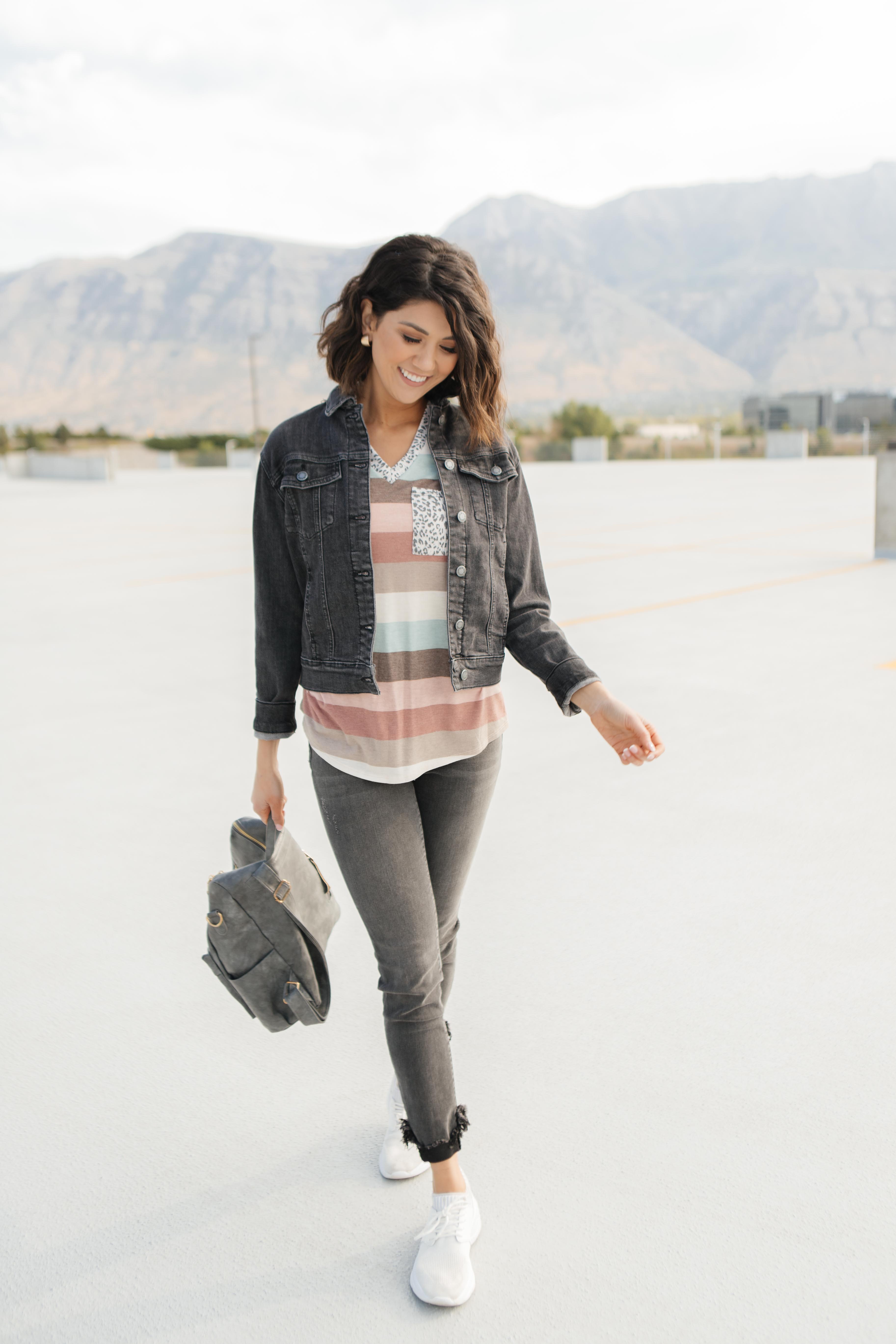 Glimmer Of Autumn Striped Top