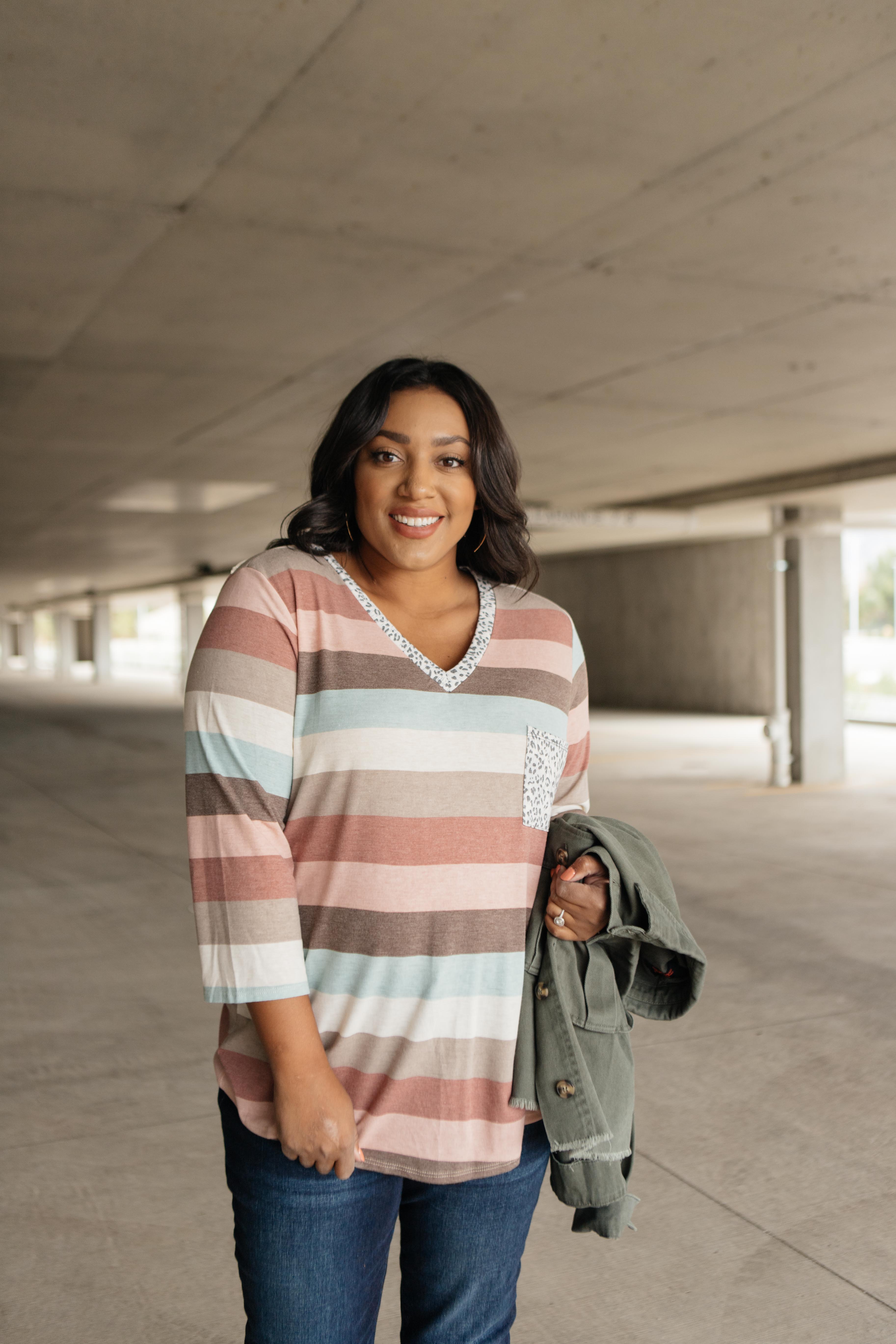 Glimmer Of Autumn Striped Top