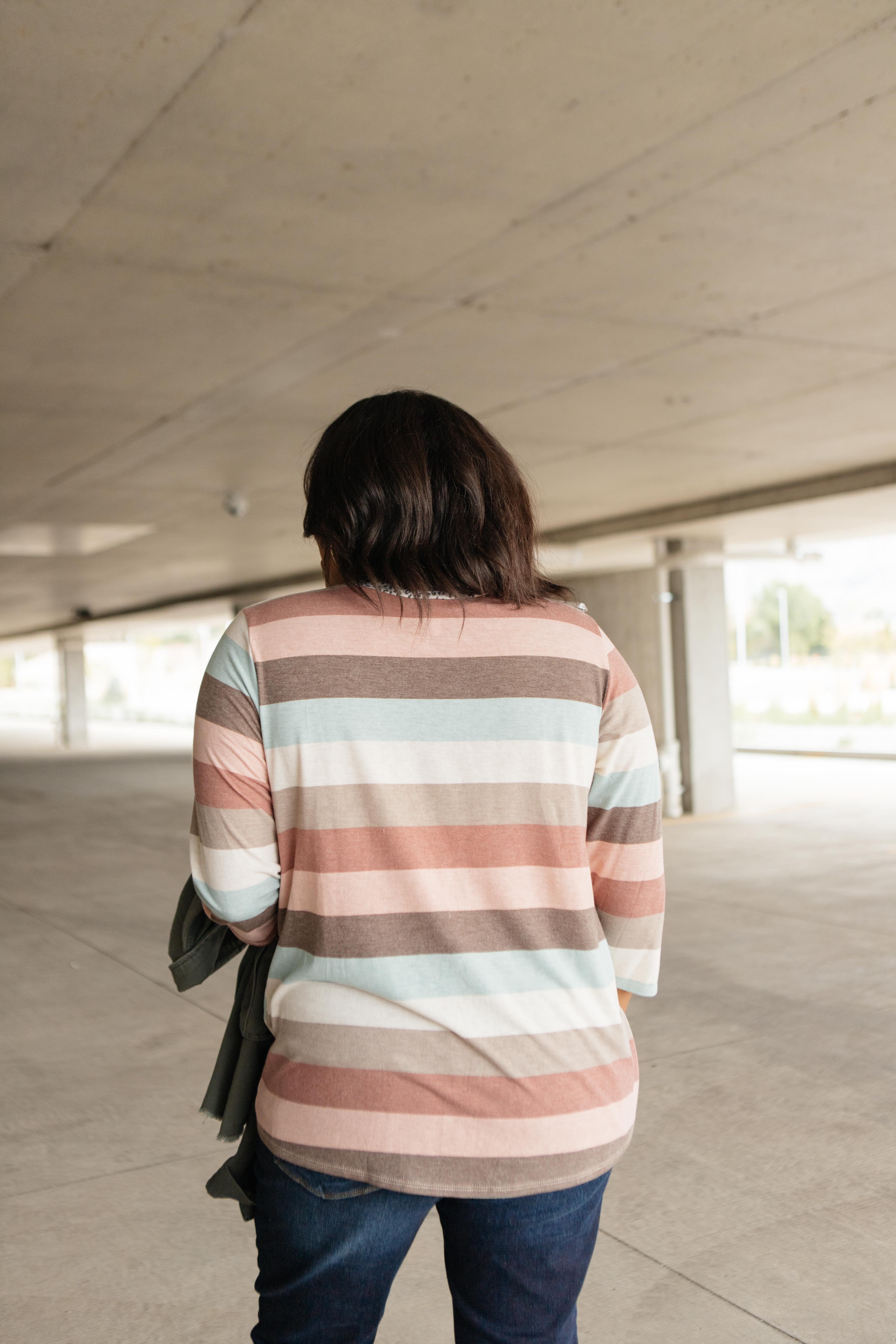 Glimmer Of Autumn Striped Top