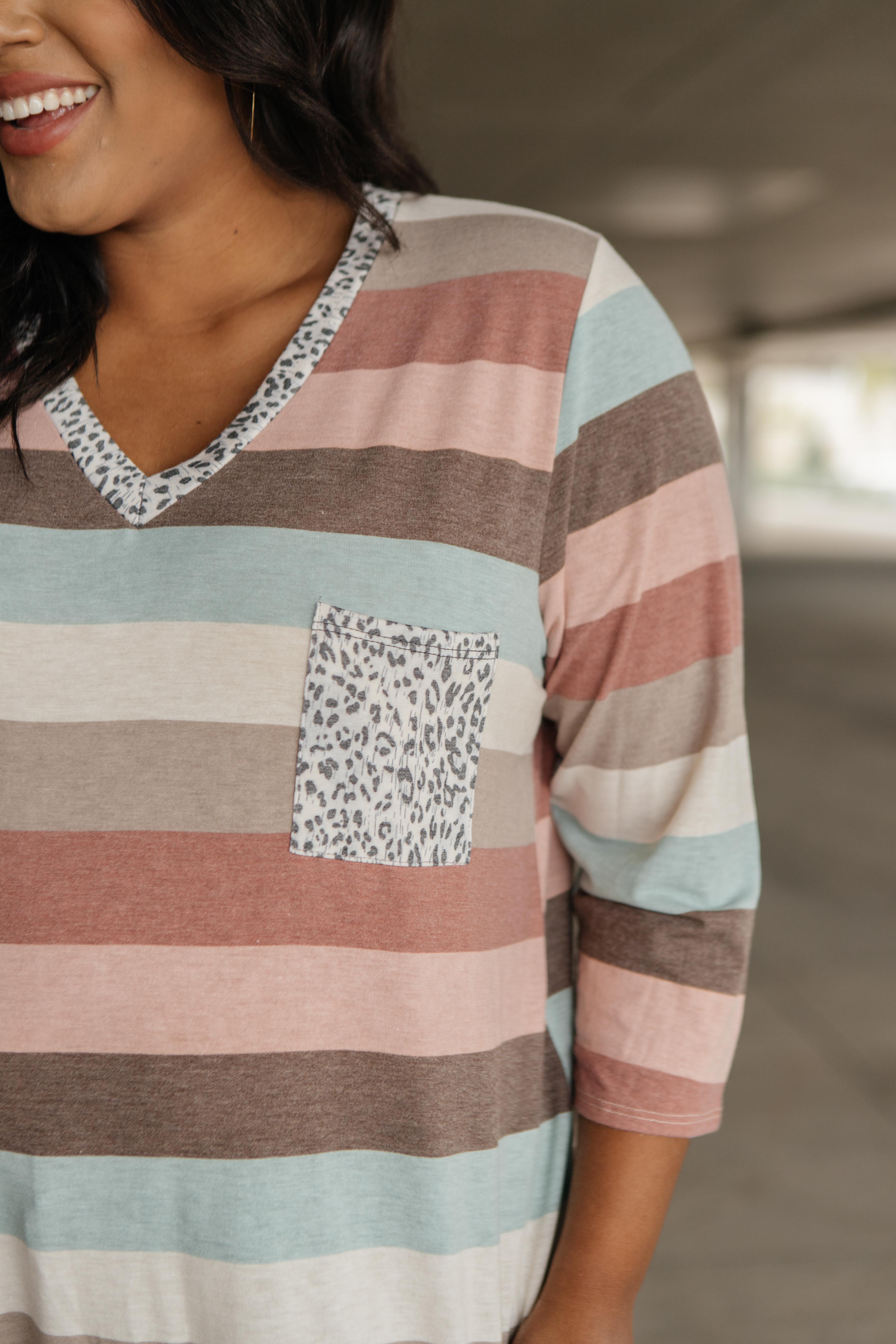 Glimmer Of Autumn Striped Top