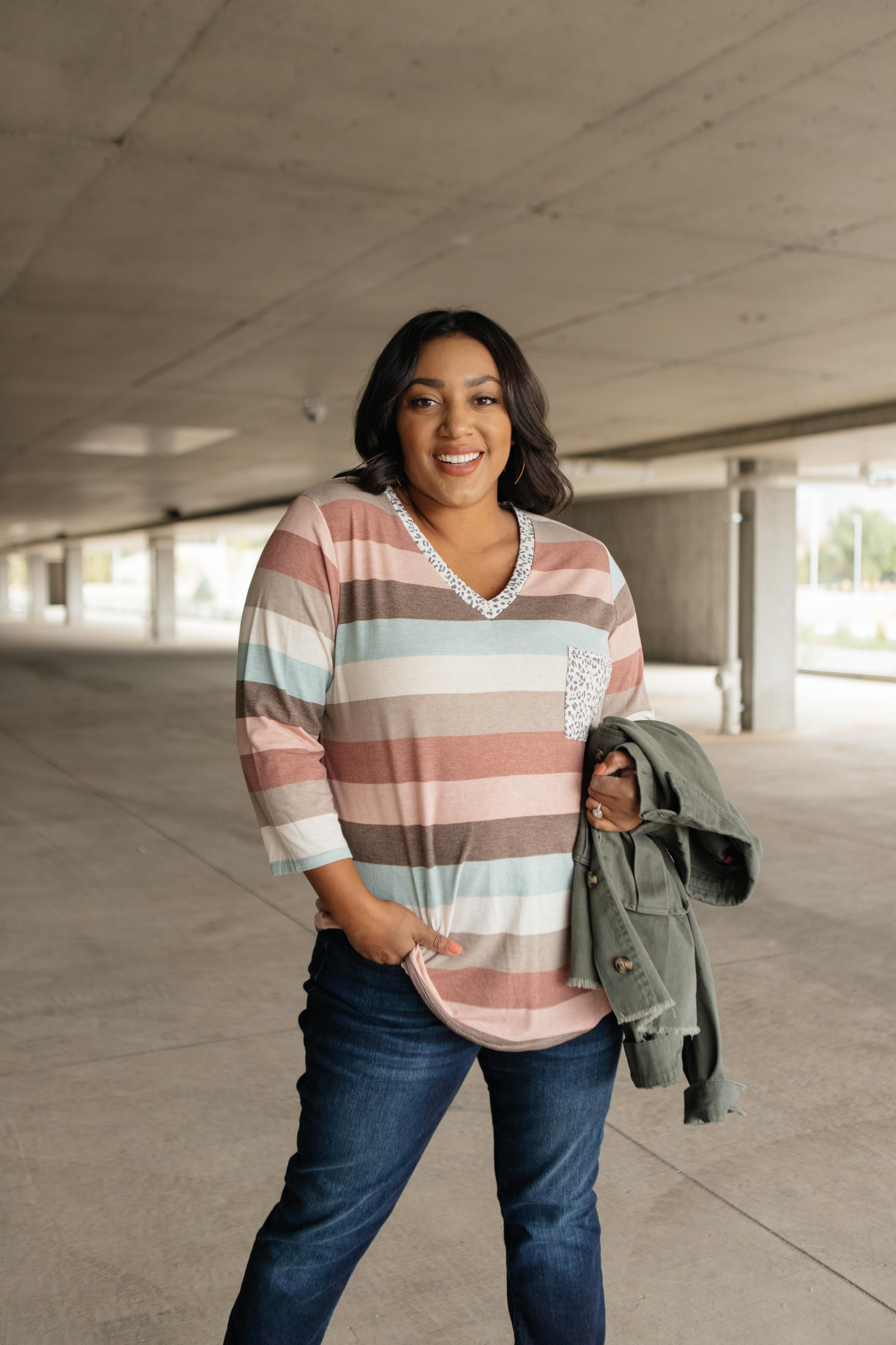 Glimmer Of Autumn Striped Top