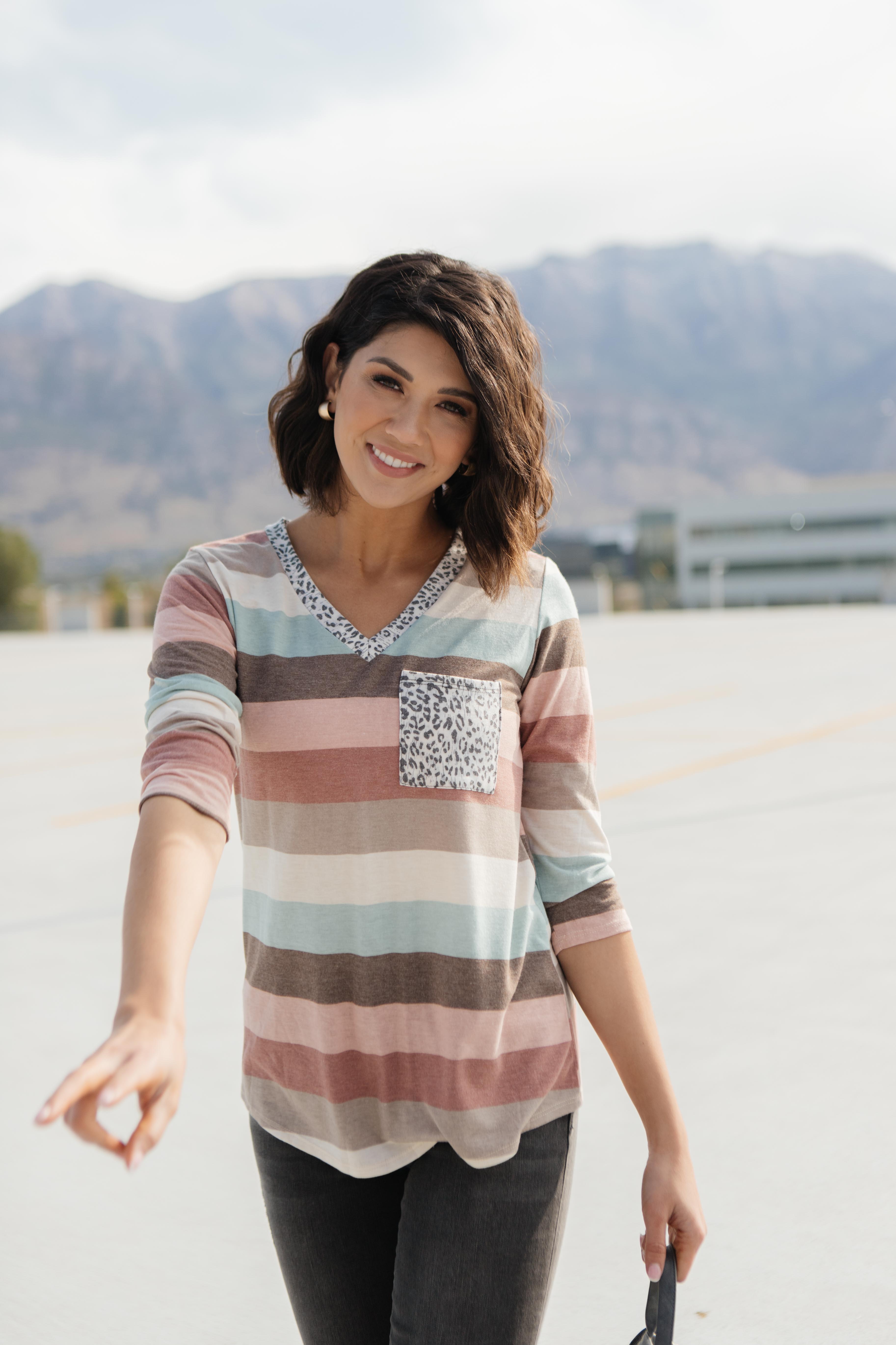 Glimmer Of Autumn Striped Top