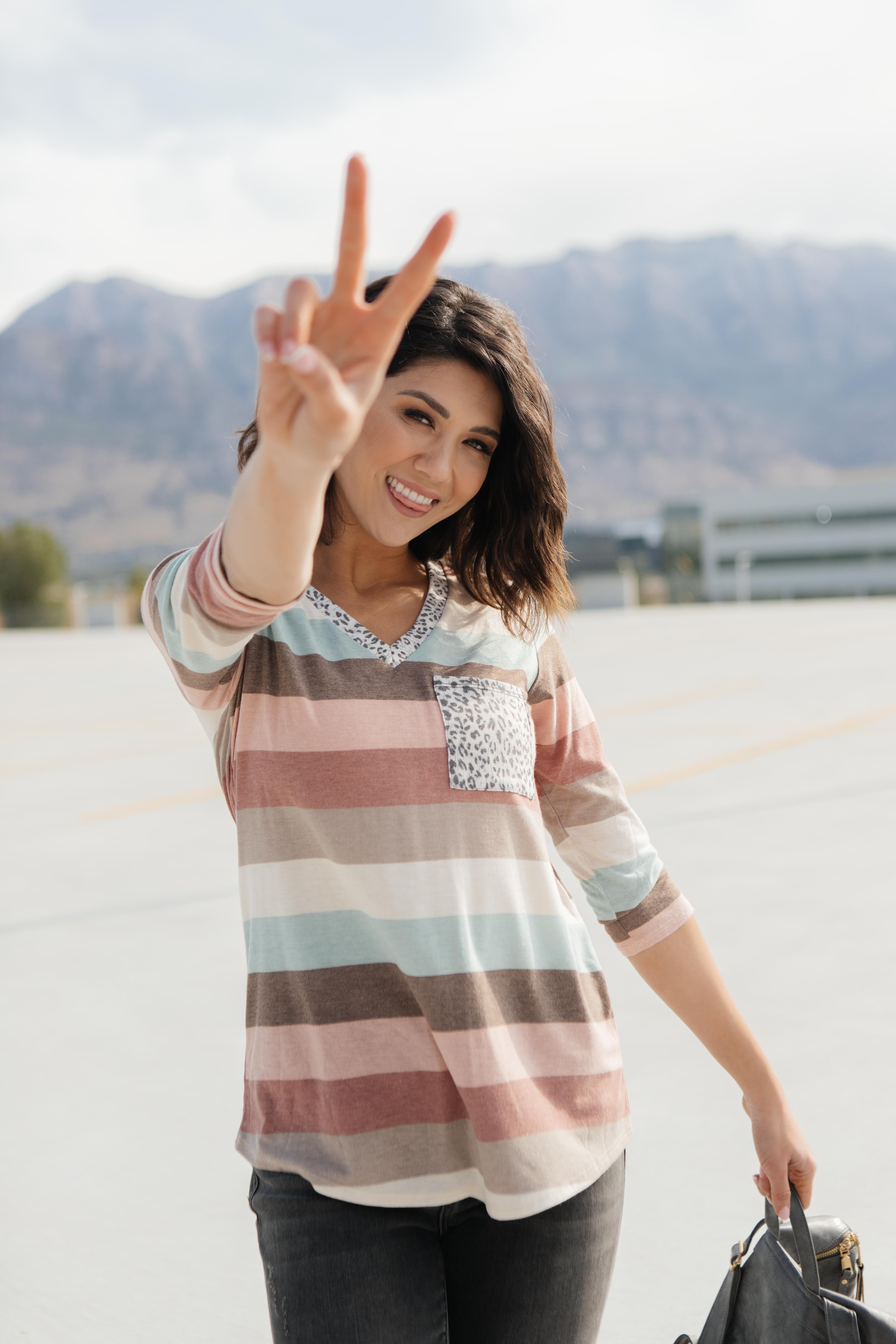 Glimmer Of Autumn Striped Top