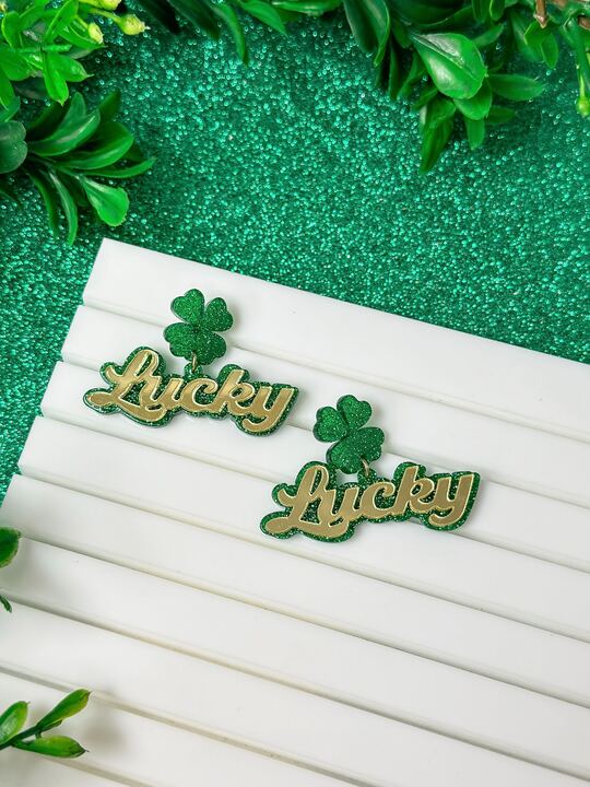 PREORDER: Gold 'Lucky' Clover Dangle Earrings
