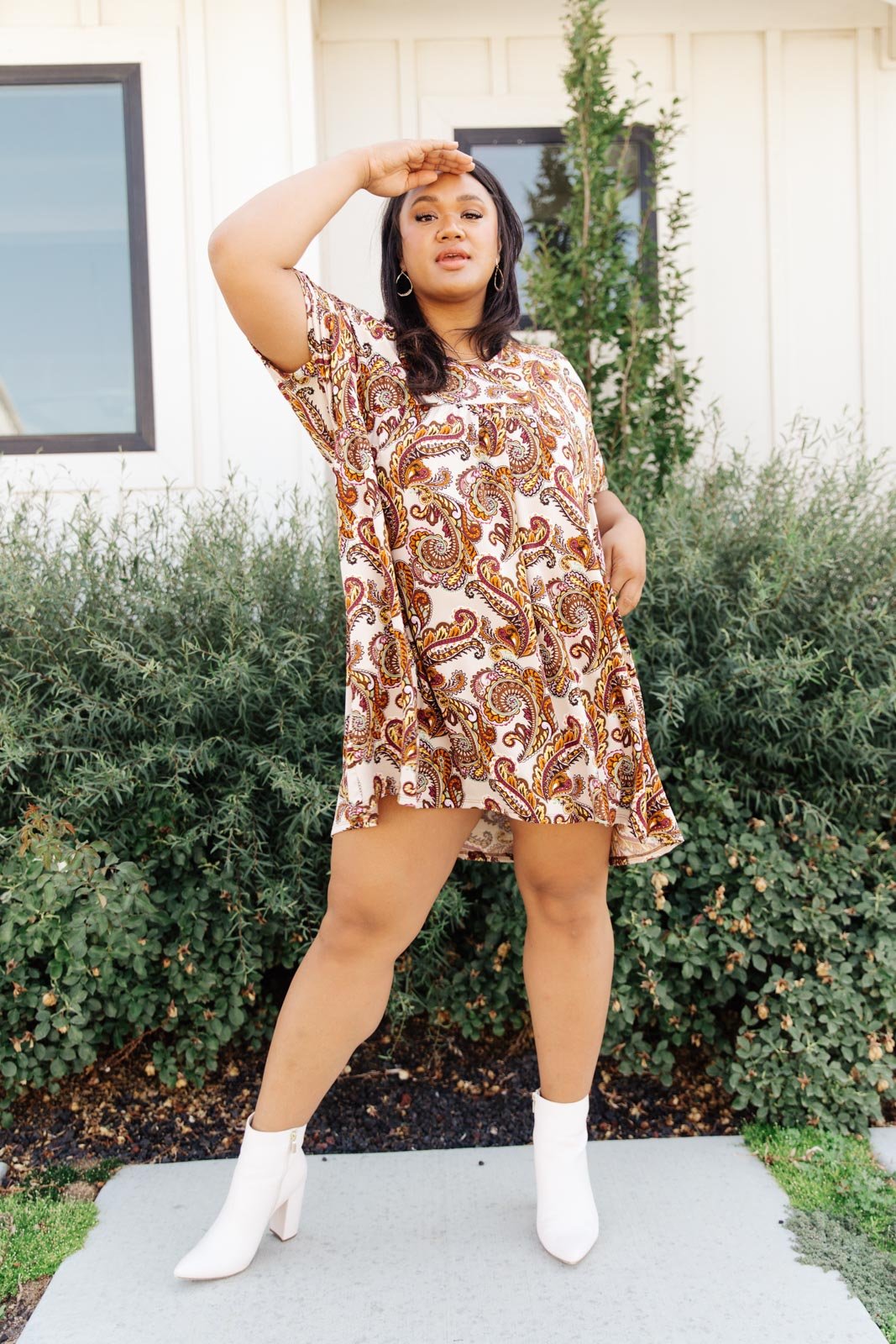 Golden Paisley Dress