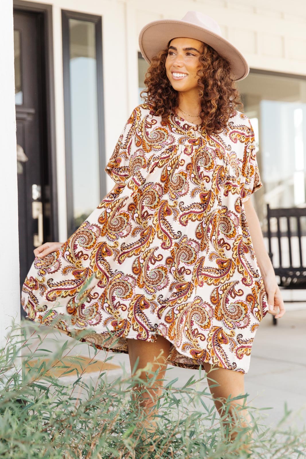Golden Paisley Dress