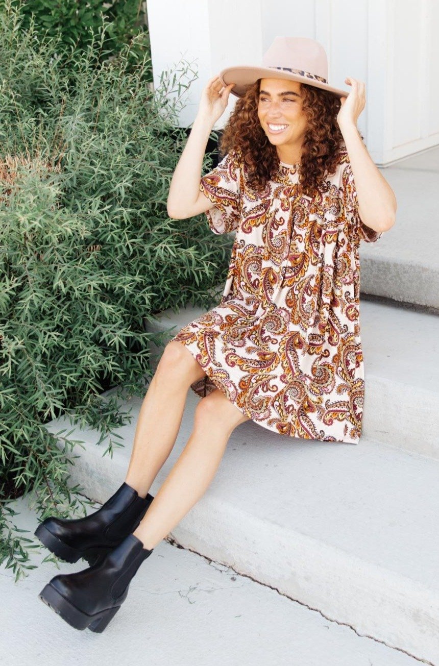 Golden Paisley Dress