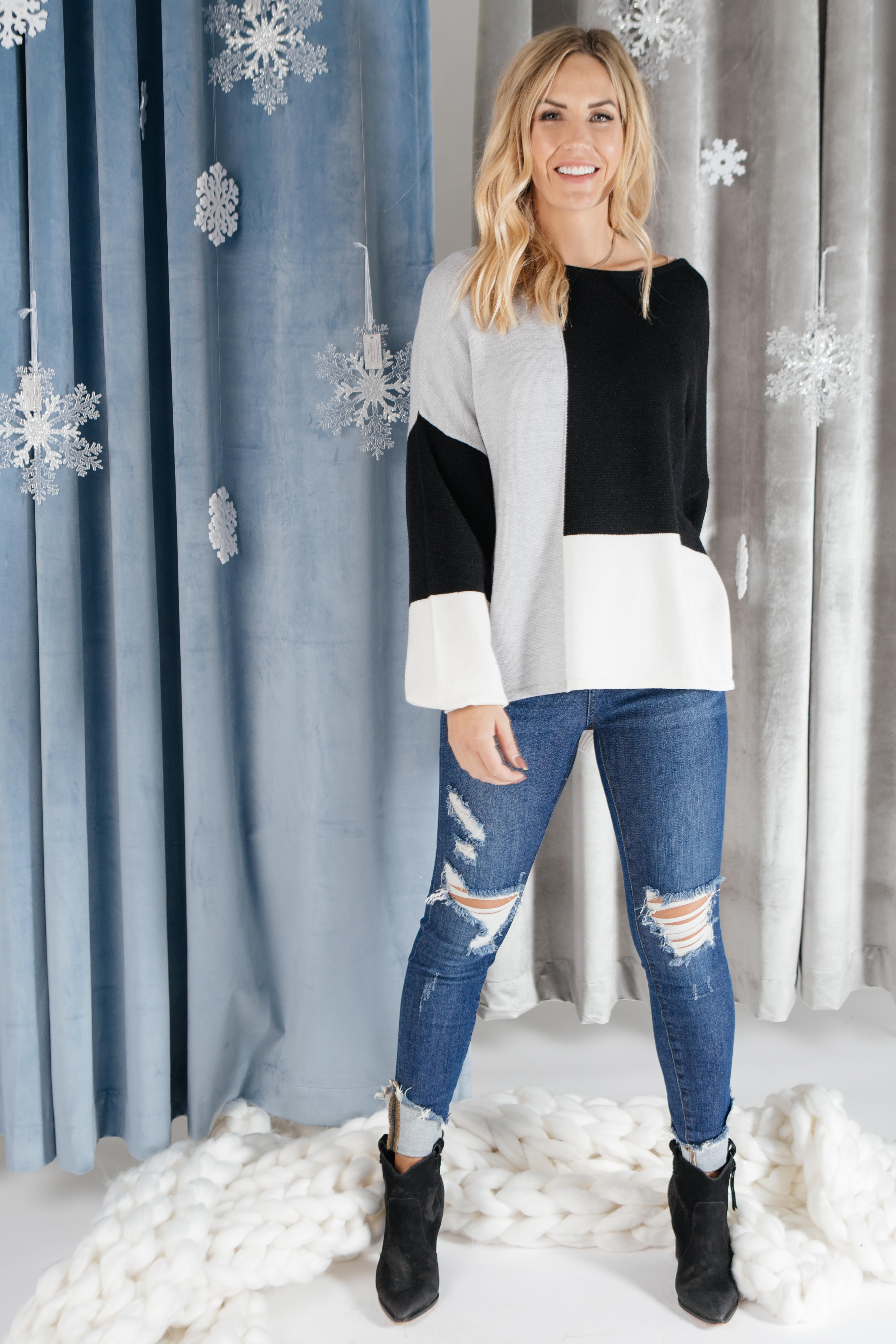 Happened Upon Patterns Sweater in Black