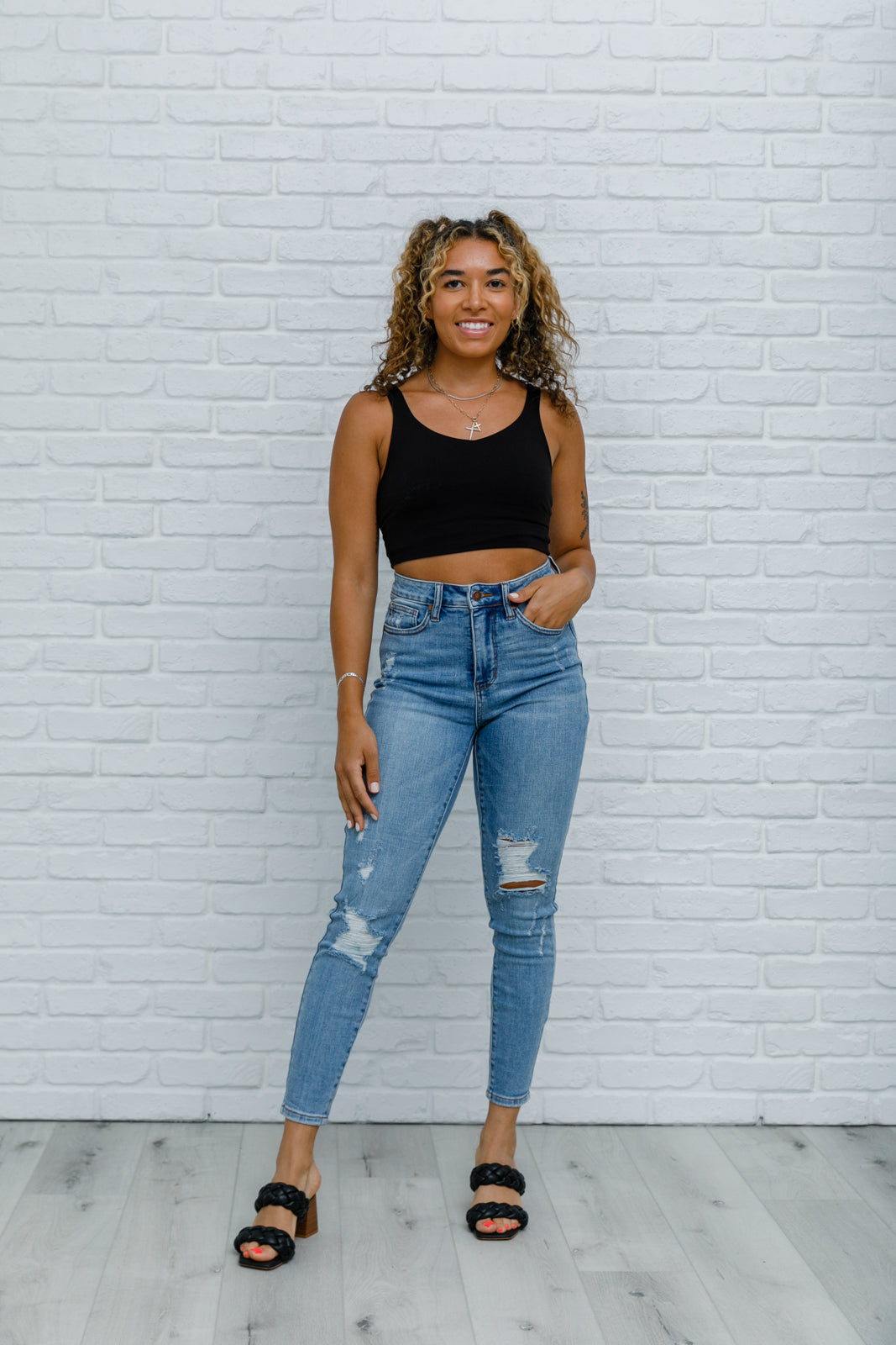 High-Wasted Tummy Control Skinny Jeans