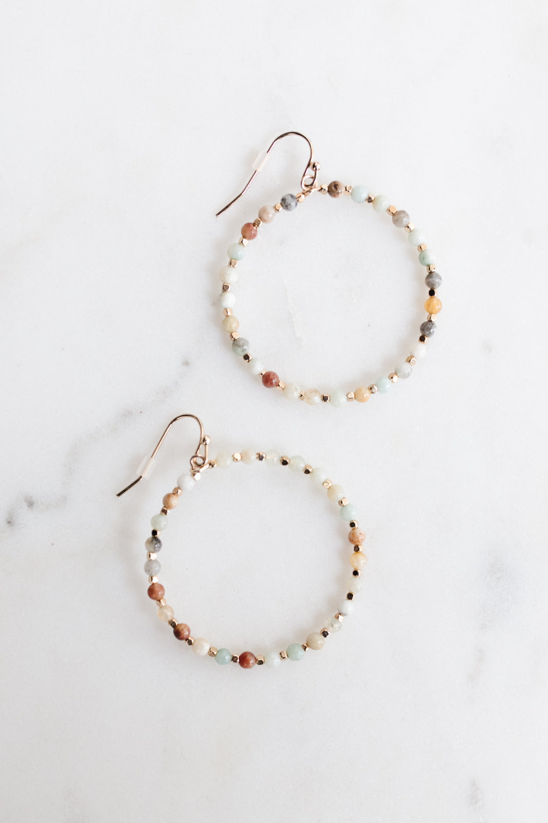 Beaded Rainbow Hoops