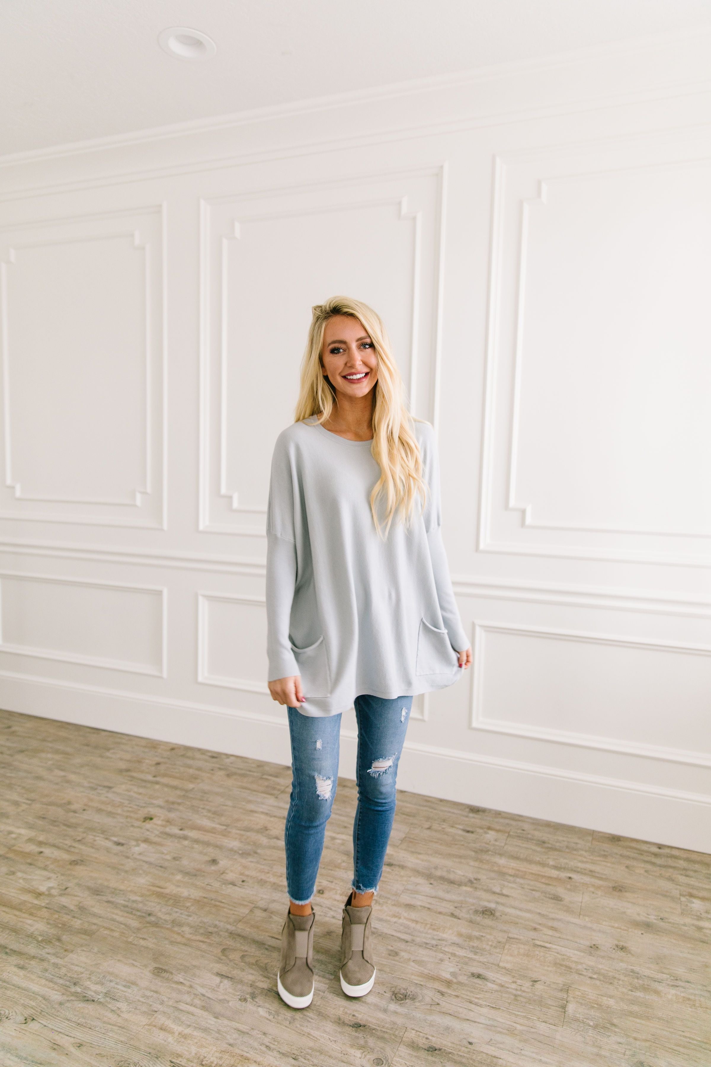 In The Pocket Tunic In Soft Ash Blue
