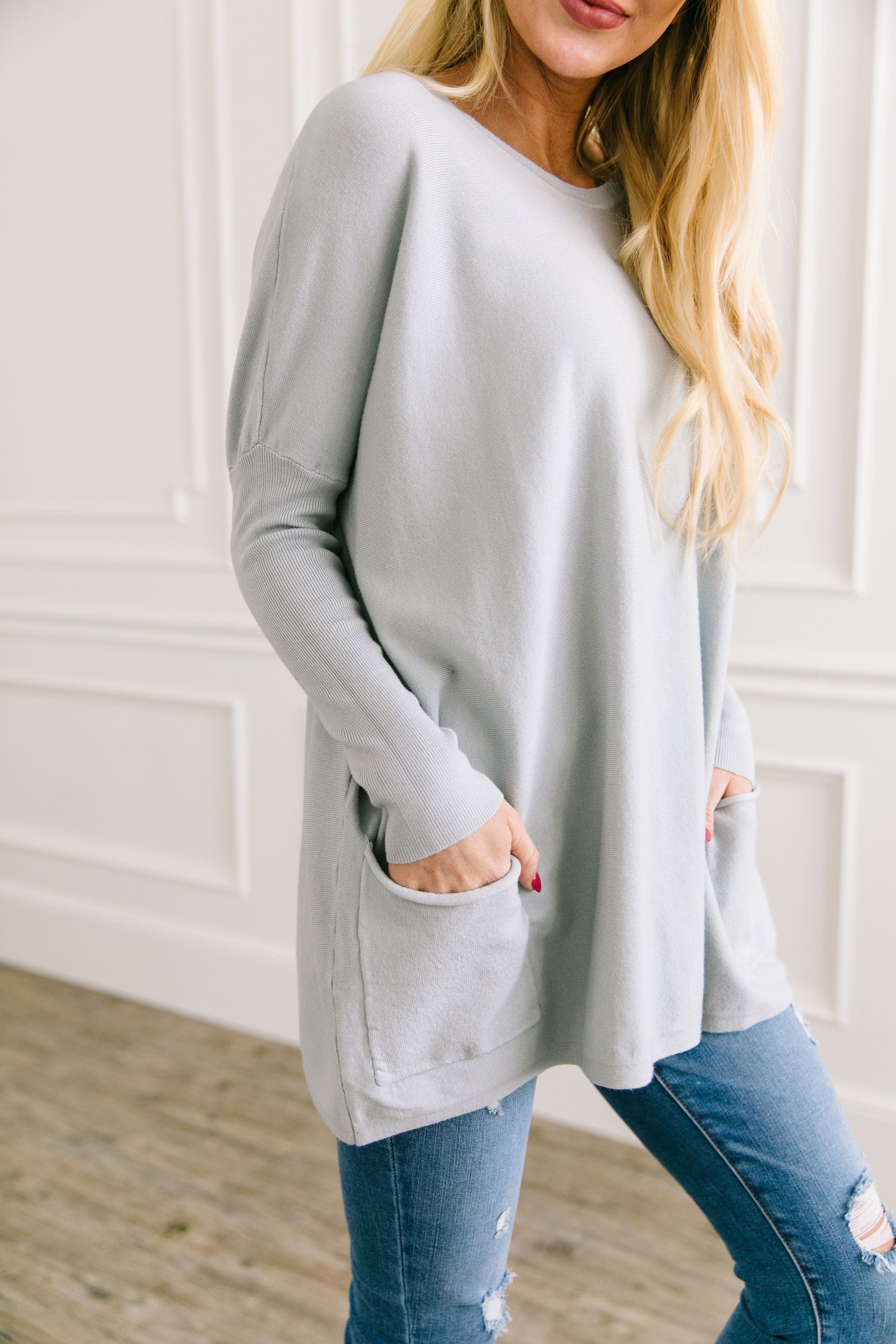 In The Pocket Tunic In Soft Ash Blue