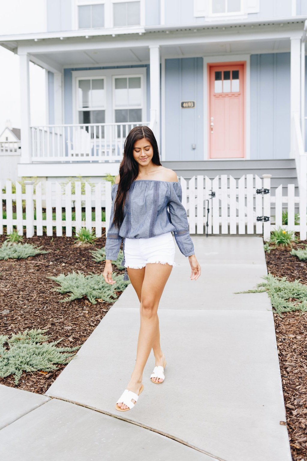 Lace Panel Off The Shoulder Top