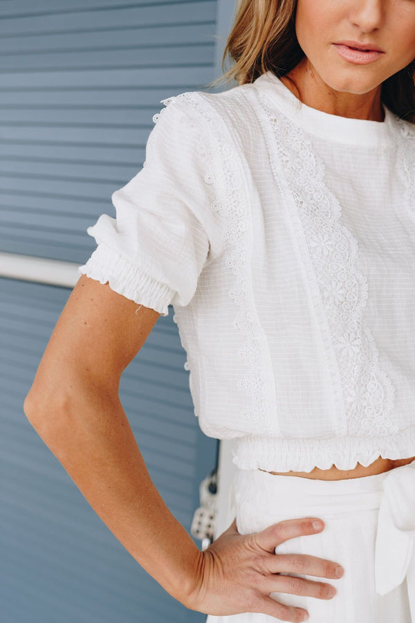Lacy Elegance Off-White Blouse